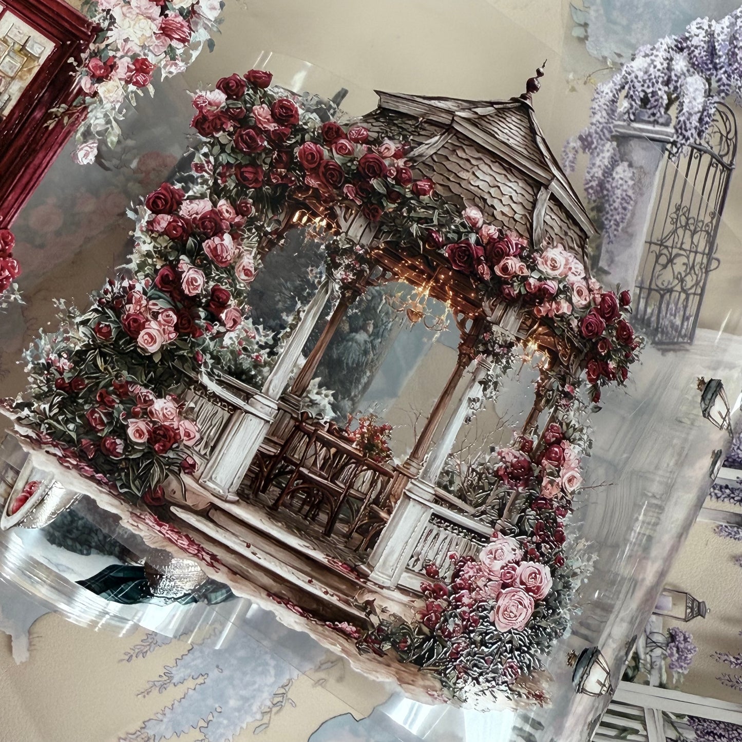 PET 3D raised Spring-Winter Landscape tape,one roll fashion, junk journal, scrapbooking,bullet journal, card making.