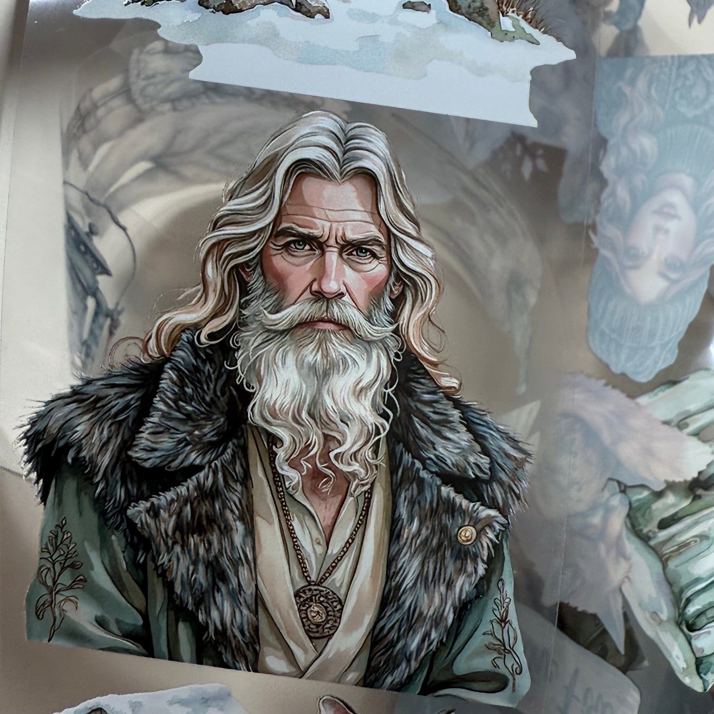 PET 3D raised Frozen Wilderness and Emberwood Tales of Fire and Ice tape,one roll fashion, junk journal, scrapbooking,bullet journal, card making.