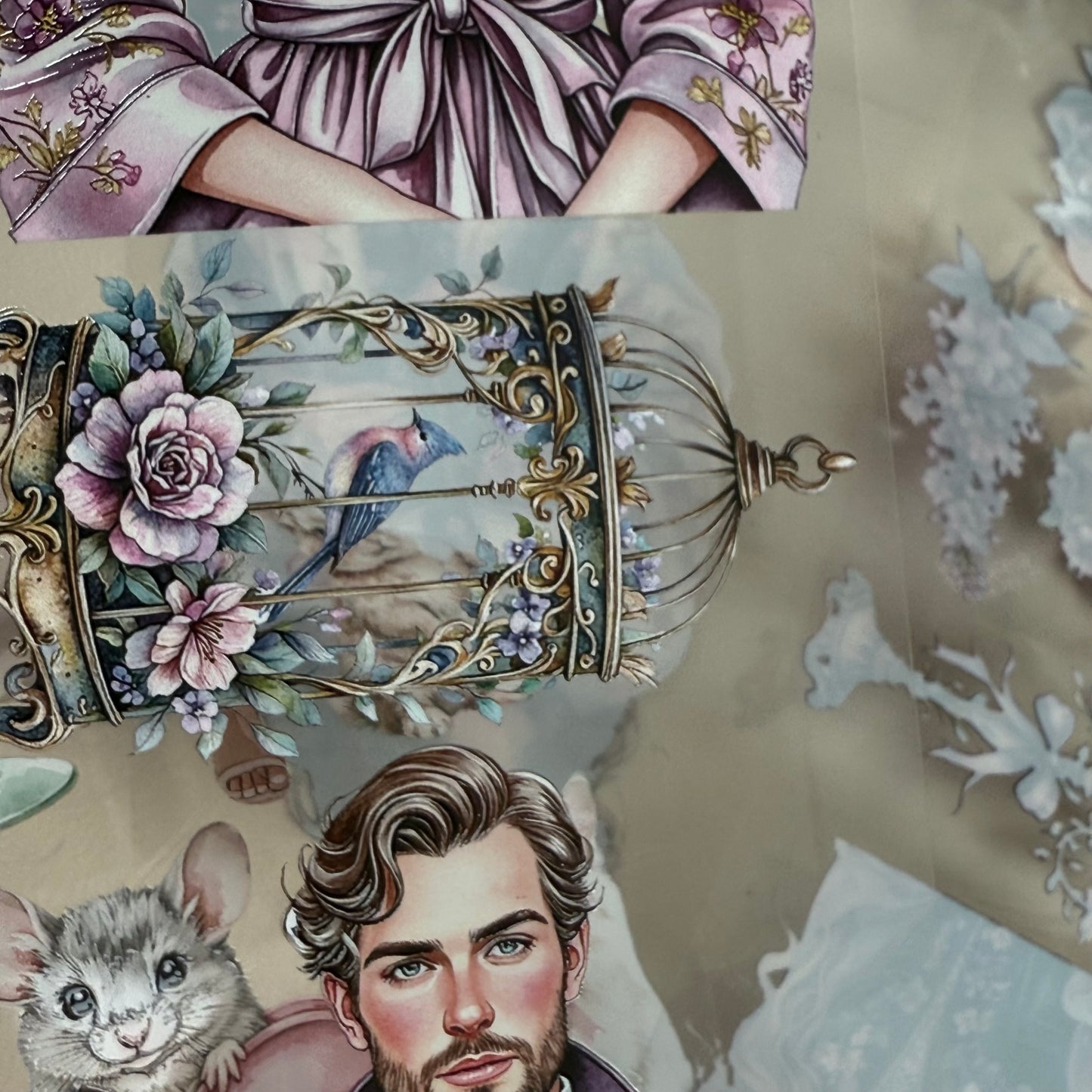 PET 3D raised Love is in the Air and  Versailles Reverietape,one roll fashion, junk journal, scrapbooking,bullet journal, card making.
