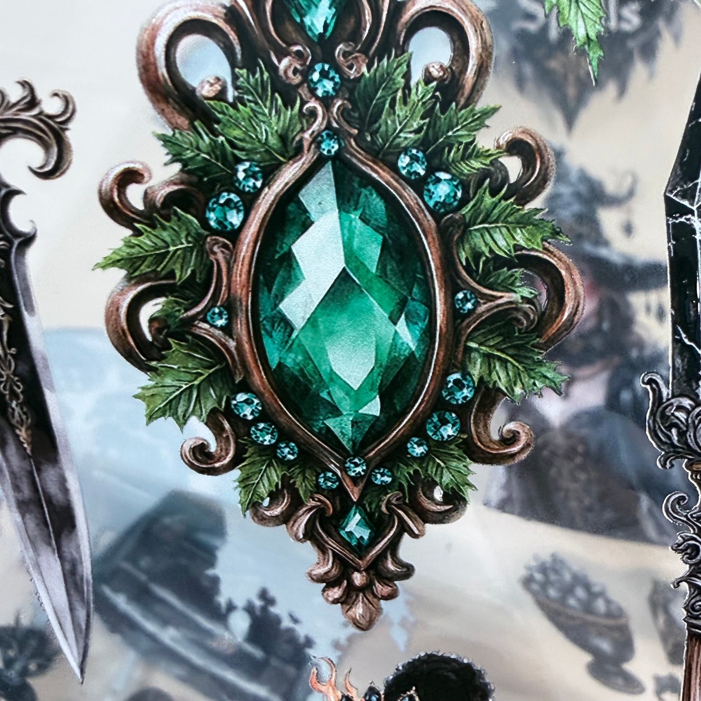 Emerald Winter Witch and Obsidian Winter Witch  PET 3D raised tape,one roll fashion, junk journal, scrapbooking,bullet journal, card making.