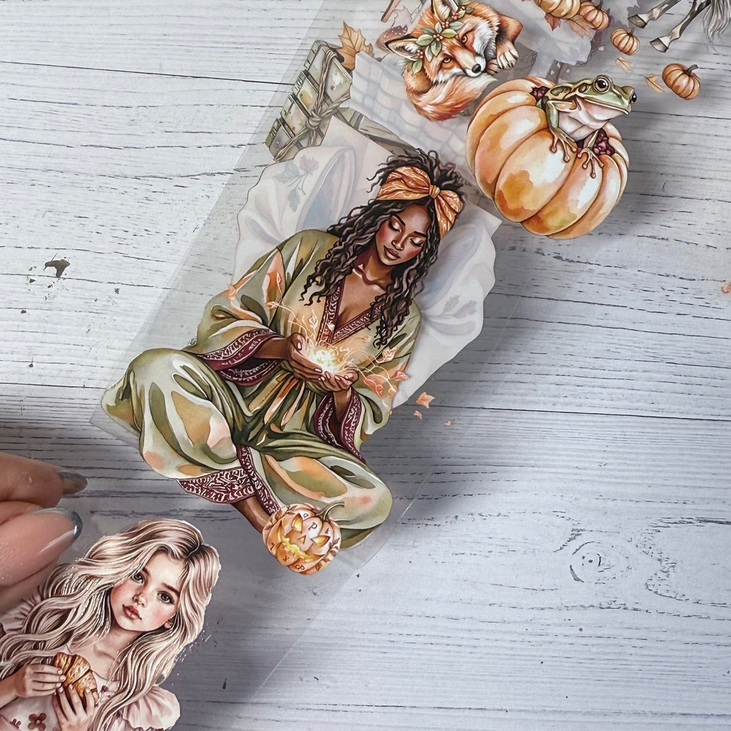 PET 3D raised Parisian Coffee and Autumn Enchanters tape,one roll fashion, junk journal, scrapbooking,bullet journal, card making.