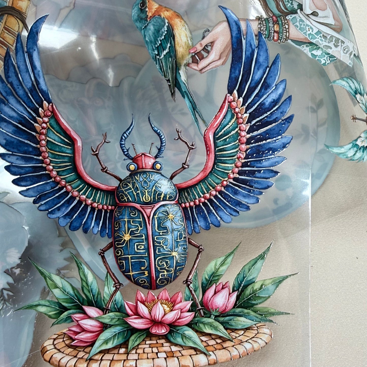 Pharaohs Garden and Bohemian Bird Muse PET 3D raised tape,one roll fashion, junk journal, scrapbooking,bullet journal, card making.