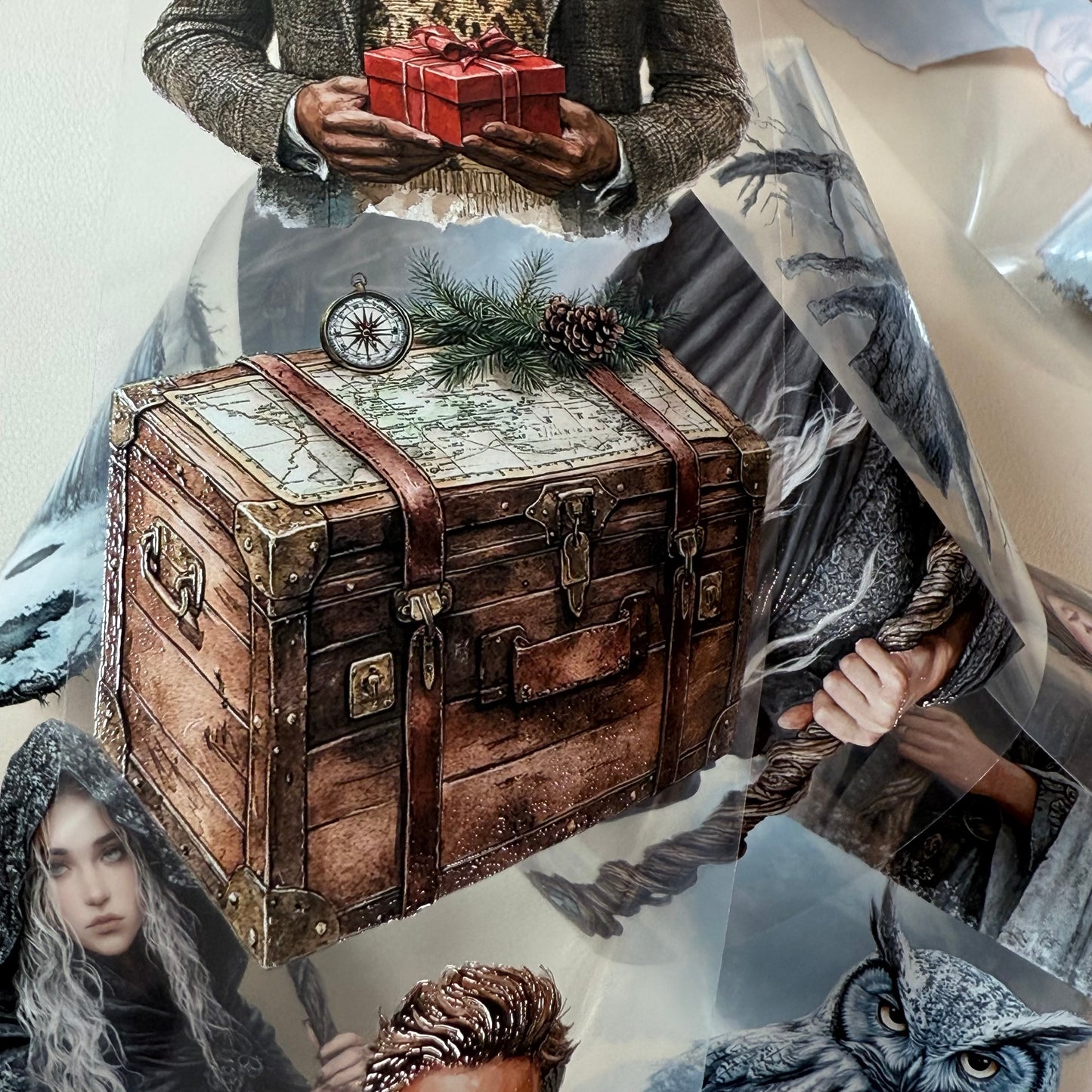 PET 3D raised Dark Academia Christmas and Winterwood Witch tape,one roll fashion, junk journal, scrapbooking,bullet journal, card making.