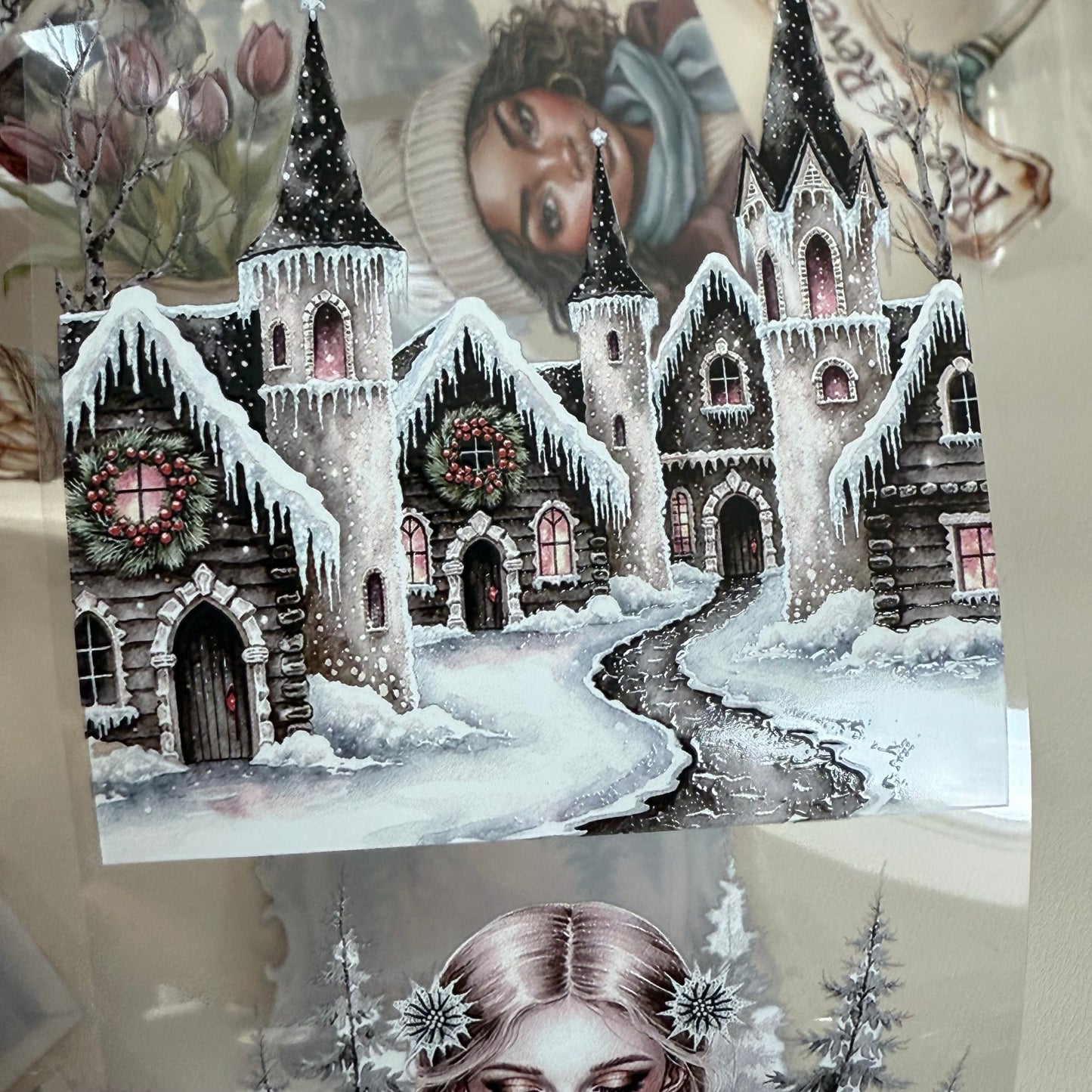 PET Cafe Terrace Dreams and Frostthorn Gothic Fairies 3D raised tape,one roll fashion, junk journal, scrapbooking,bullet journal, card making.