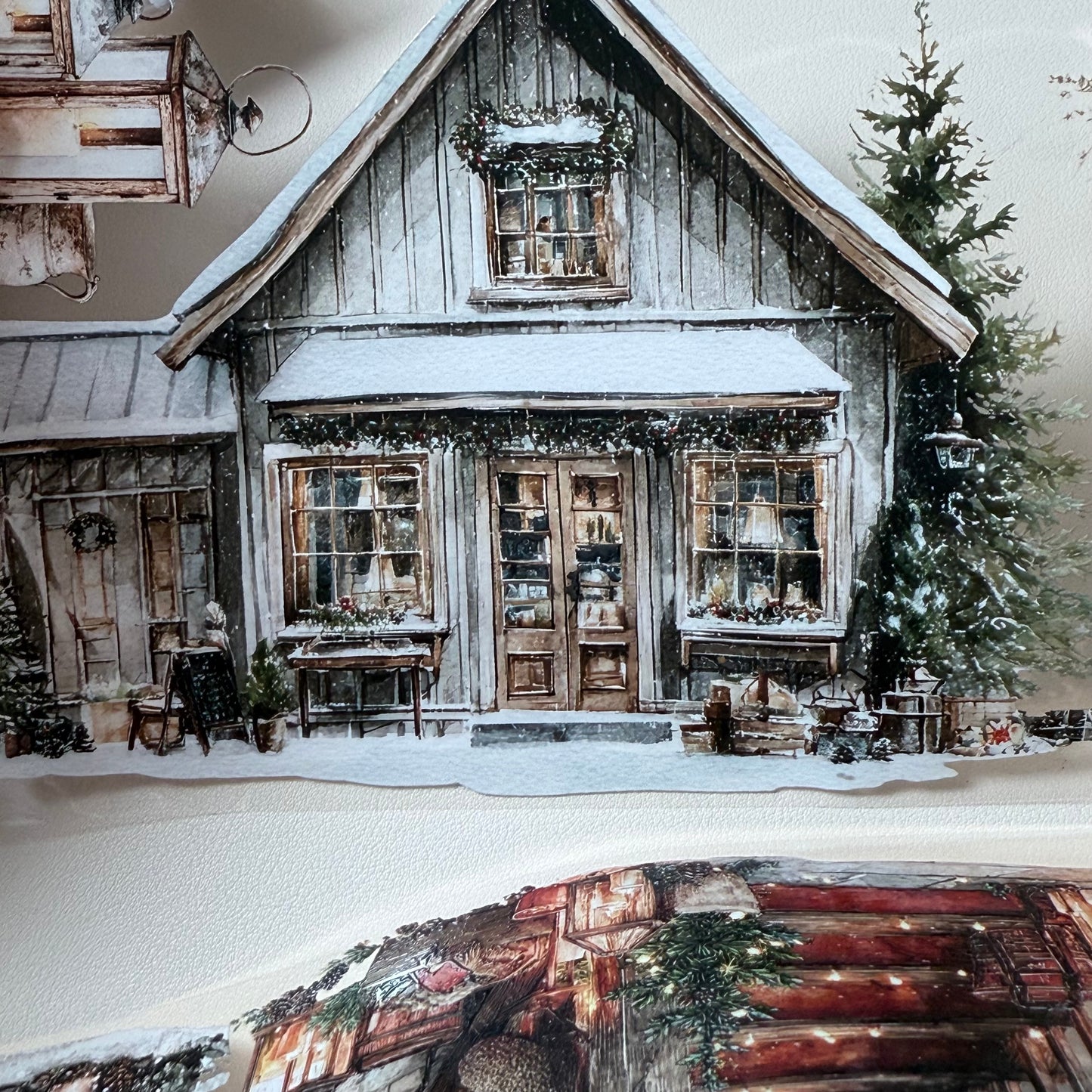 PET 3D raised Winter Landscape3 tape,one roll fashion, junk journal, scrapbooking,bullet journal, card making.