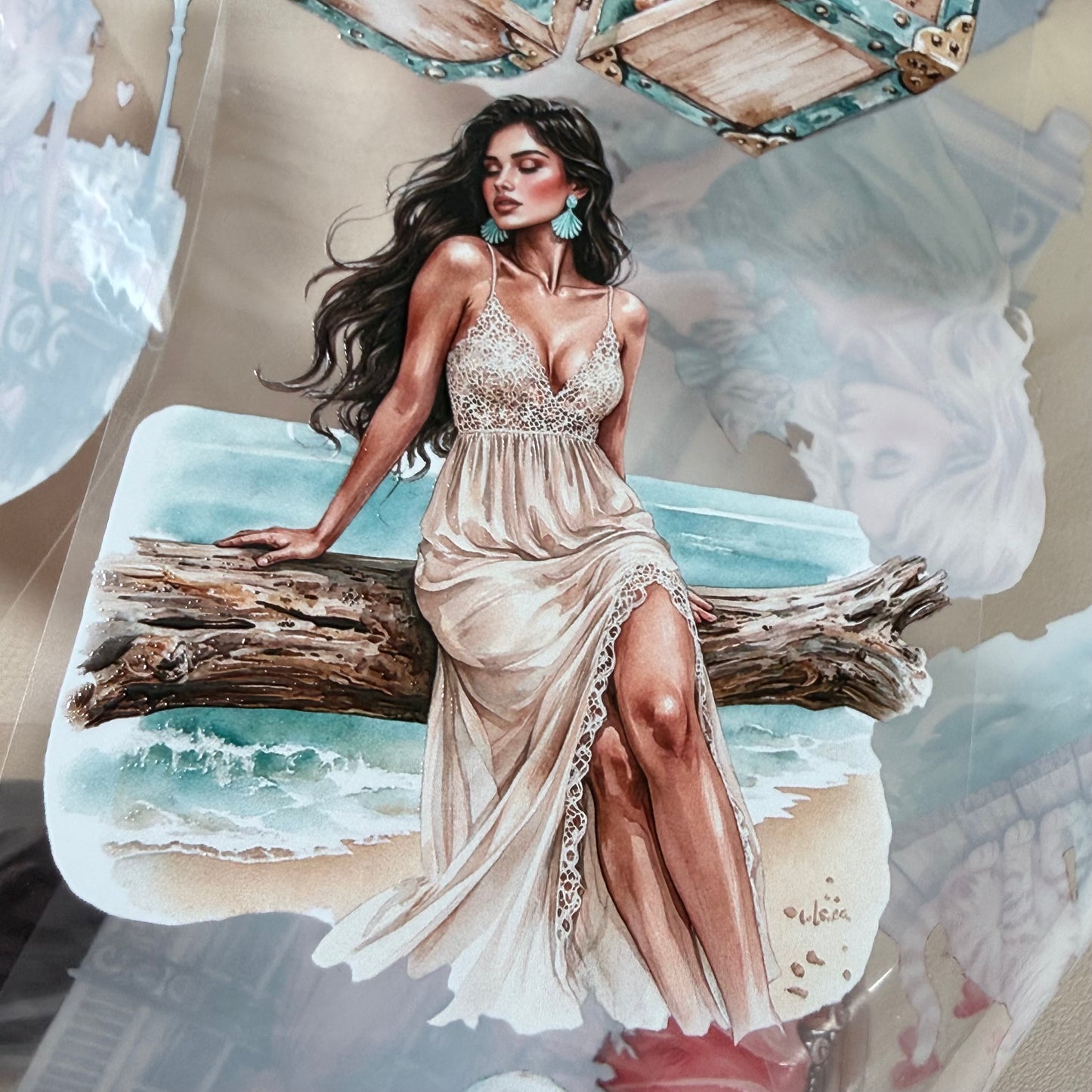 Parisian Balcony Letters and Ocean of Love Notes PET 3D raised tape,one roll fashion, junk journal, scrapbooking,bullet journal, card making.