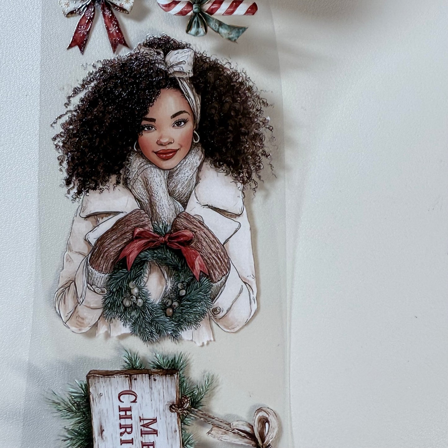 PET 3D raised Warm  Swiss Christmas and Christmas Farmhouse tape,one roll fashion, junk journal, scrapbooking,bullet journal, card making.