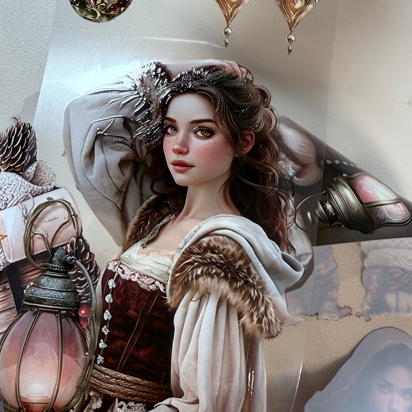 PET 3D raised Traditional Christmas tape,one roll fashion, junk journal, scrapbooking,bullet journal, card making.