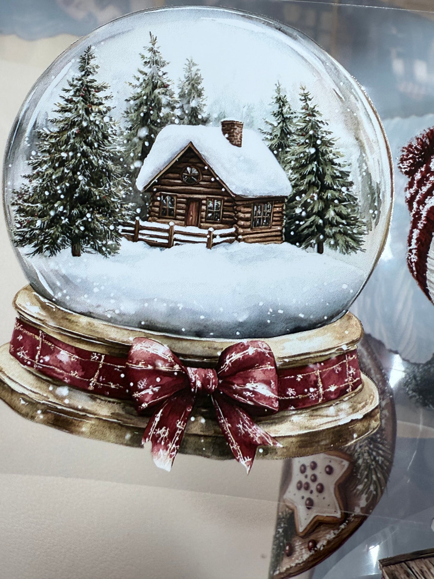 PET 3D raised Christmas  countryside and Peppermint mocha Noel tape,one roll fashion, junk journal, scrapbooking,bullet journal, card making.