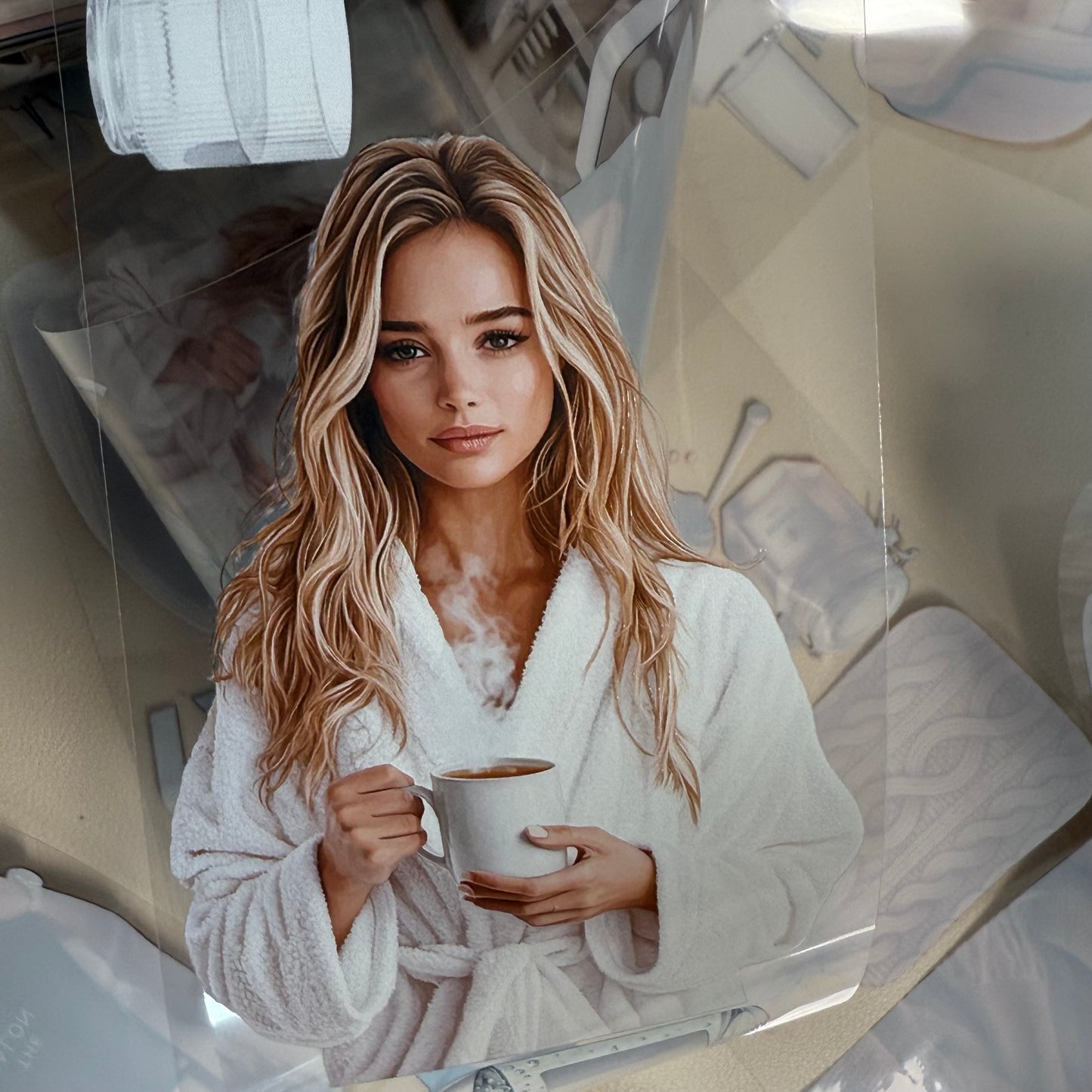 PET 3D raised Sick Days and The Hair Salon tape,one roll fashion, junk journal, scrapbooking,bullet journal, card making.