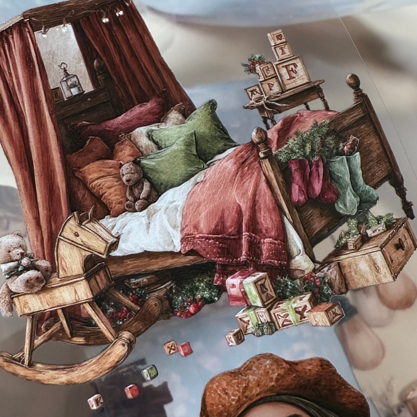 PET 3D raised Winter Hygge and Christmas Cottage tape,one roll fashion, junk journal, scrapbooking,bullet journal, card making.