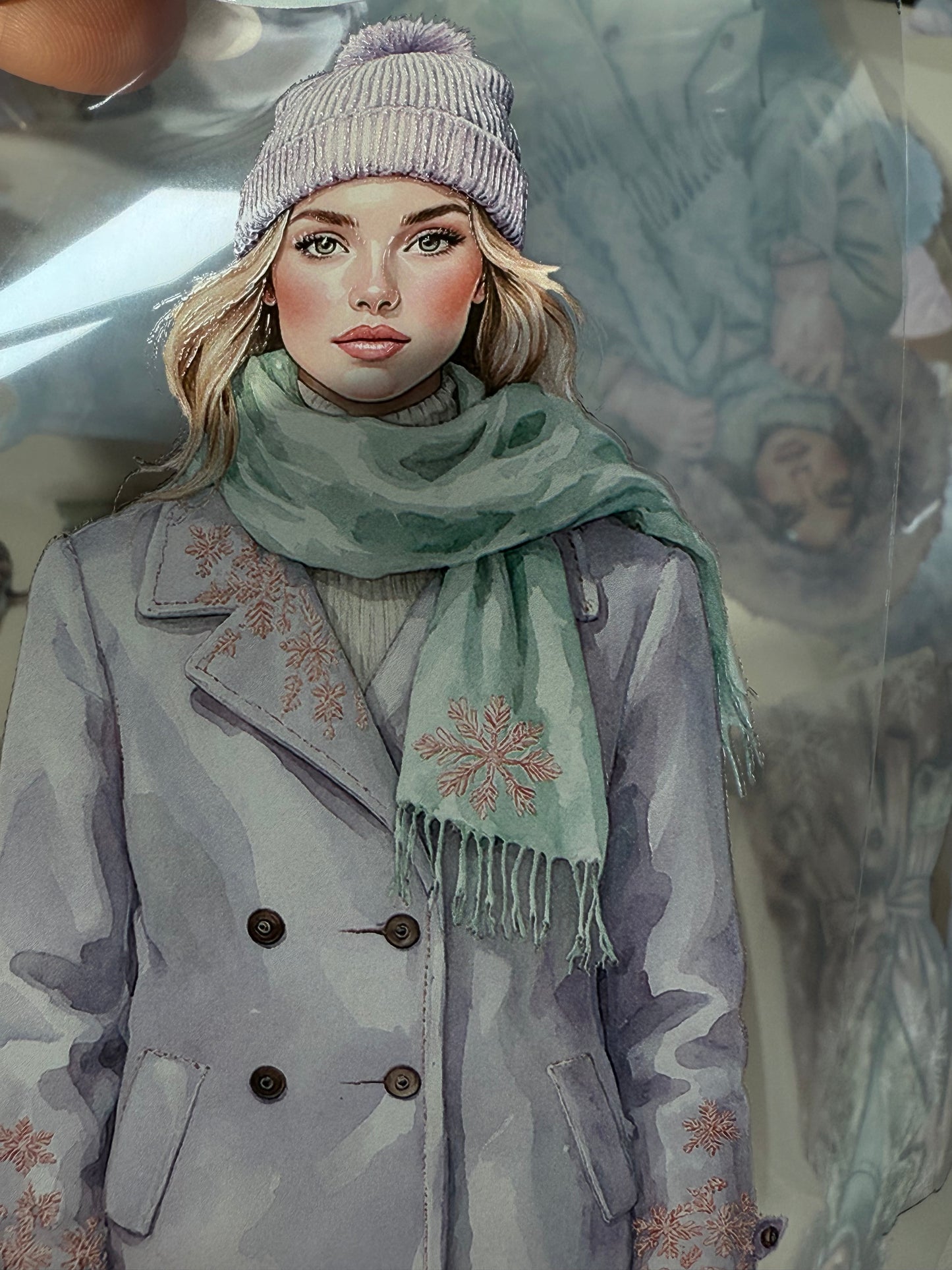 PET 3D raised Winter Wonderland2 and  Snowy Woodland tape,one roll fashion, junk journal, scrapbooking,bullet journal, card making.