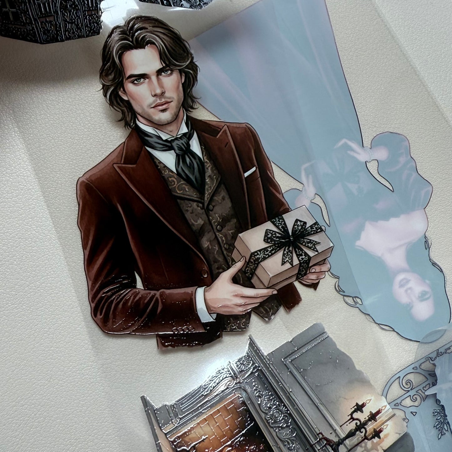 PET 3D raised Silent Yuletide and Light Academia Christmas tape,one roll fashion, junk journal, scrapbooking,bullet journal, card making.