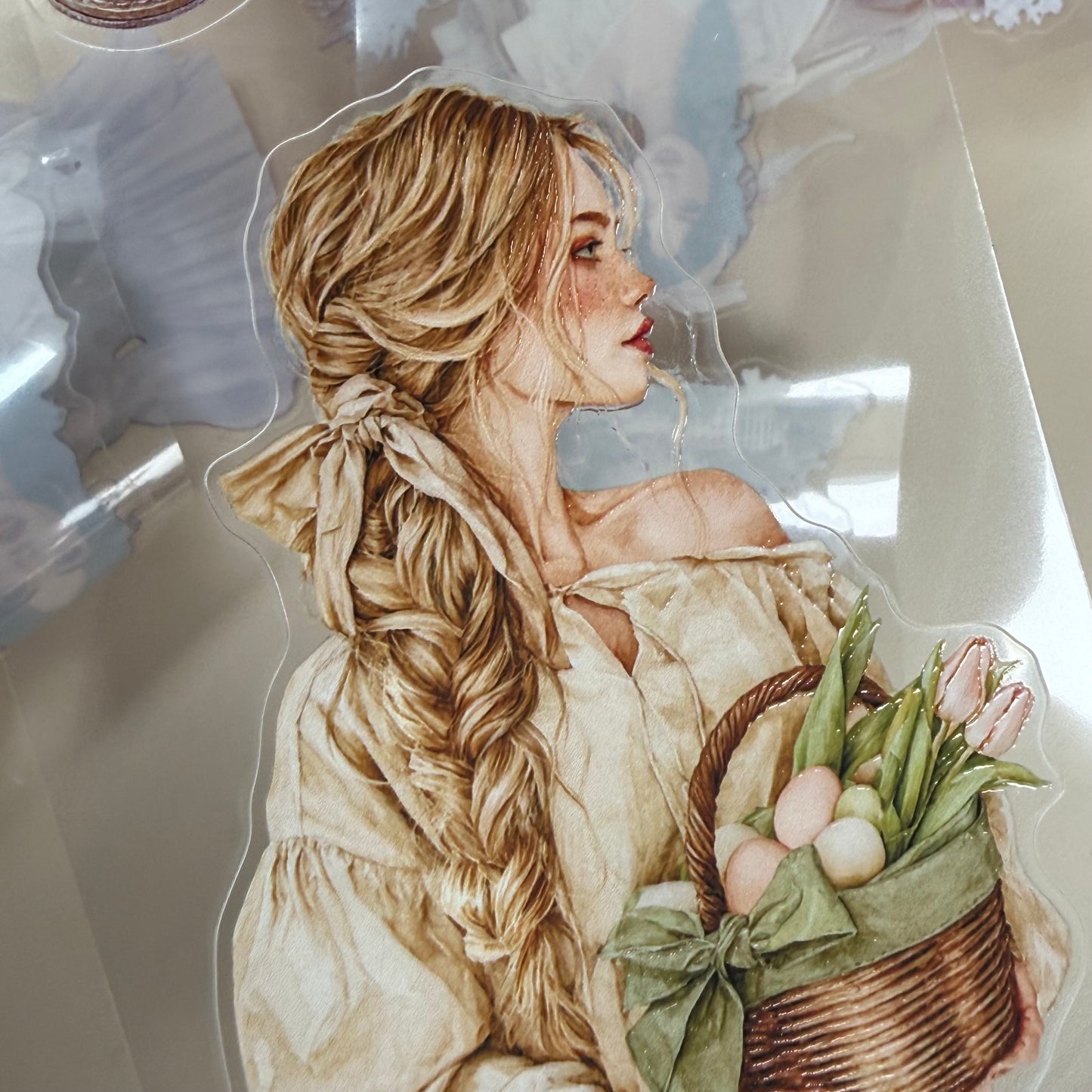 KISSCUT Rustic easter and Lavender Bouquet PET 3D raised tape,one roll fashion, junk journal, scrapbooking,bullet journal, card making.