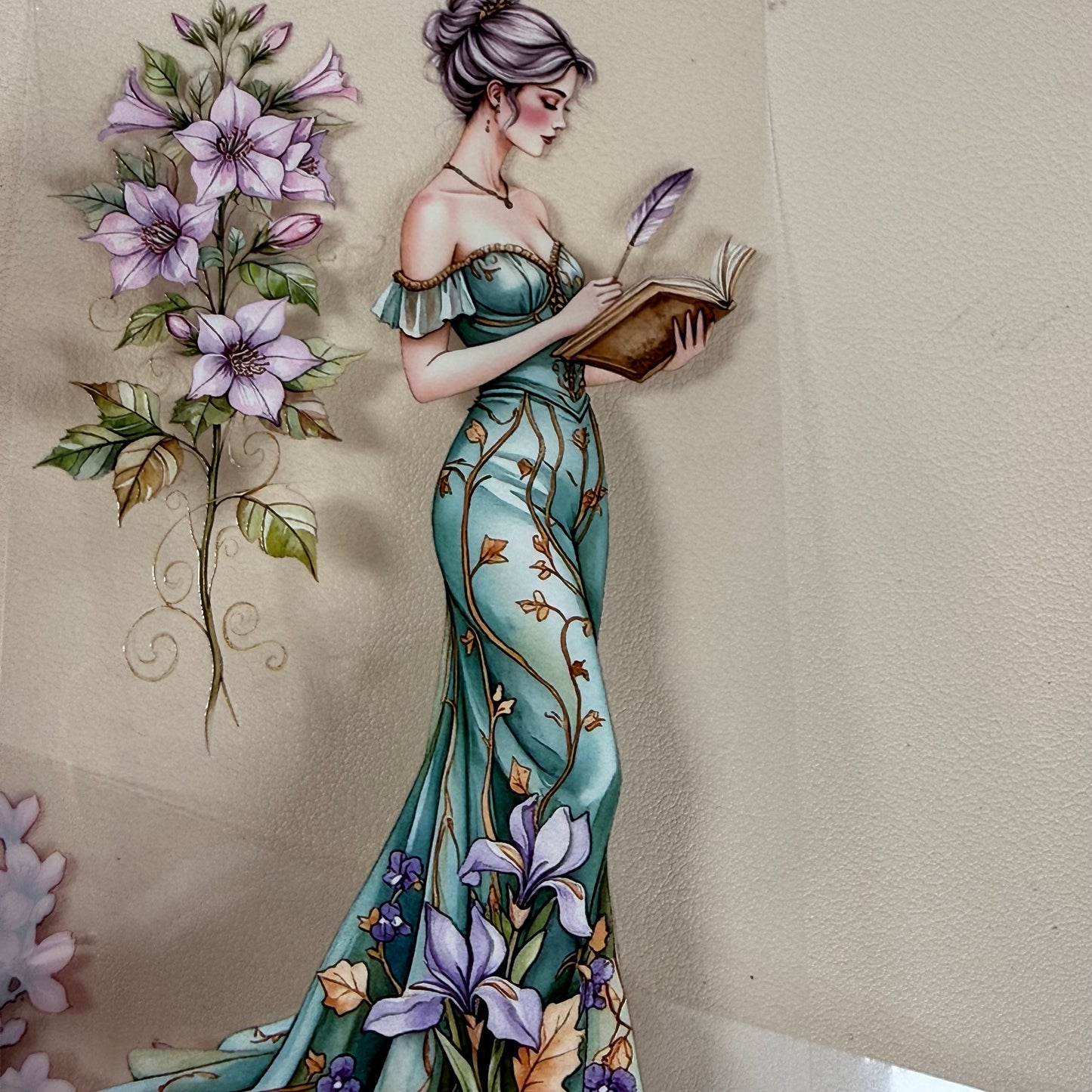 PET Iris and Ivy and  Fae Fairy Garden 3D raised tape,one roll fashion, junk journal, scrapbooking,bullet journal, card making.