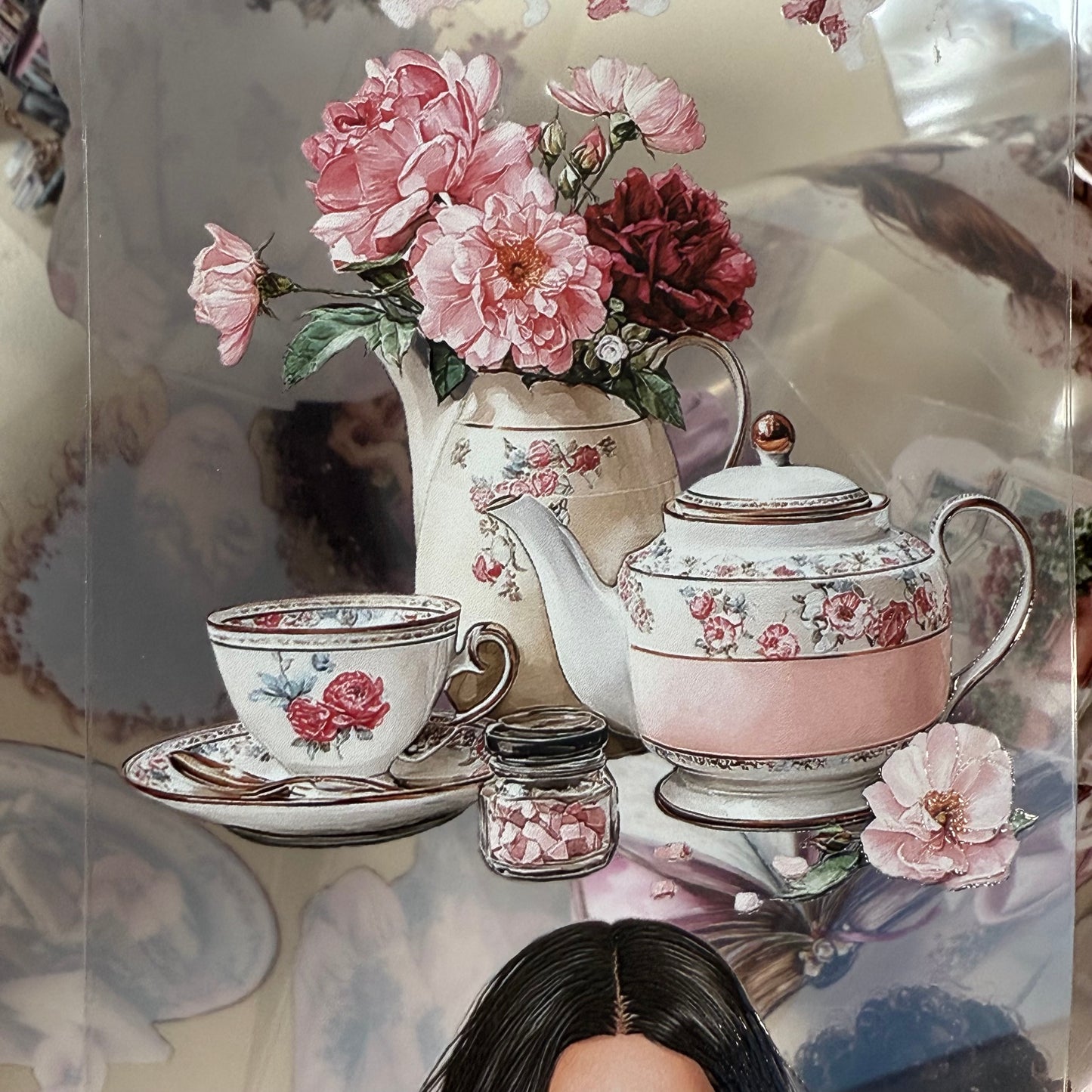 PET Floral tearoom and Dreamy Academia 3D raised tape,one roll fashion, junk journal, scrapbooking,bullet journal, card making.