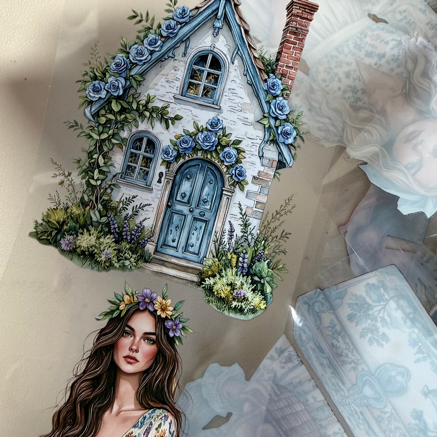 Emberglade Bloom and Monsoon Courtyard Letters PET 3D raised tape,one roll fashion, junk journal, scrapbooking,bullet journal, card making.