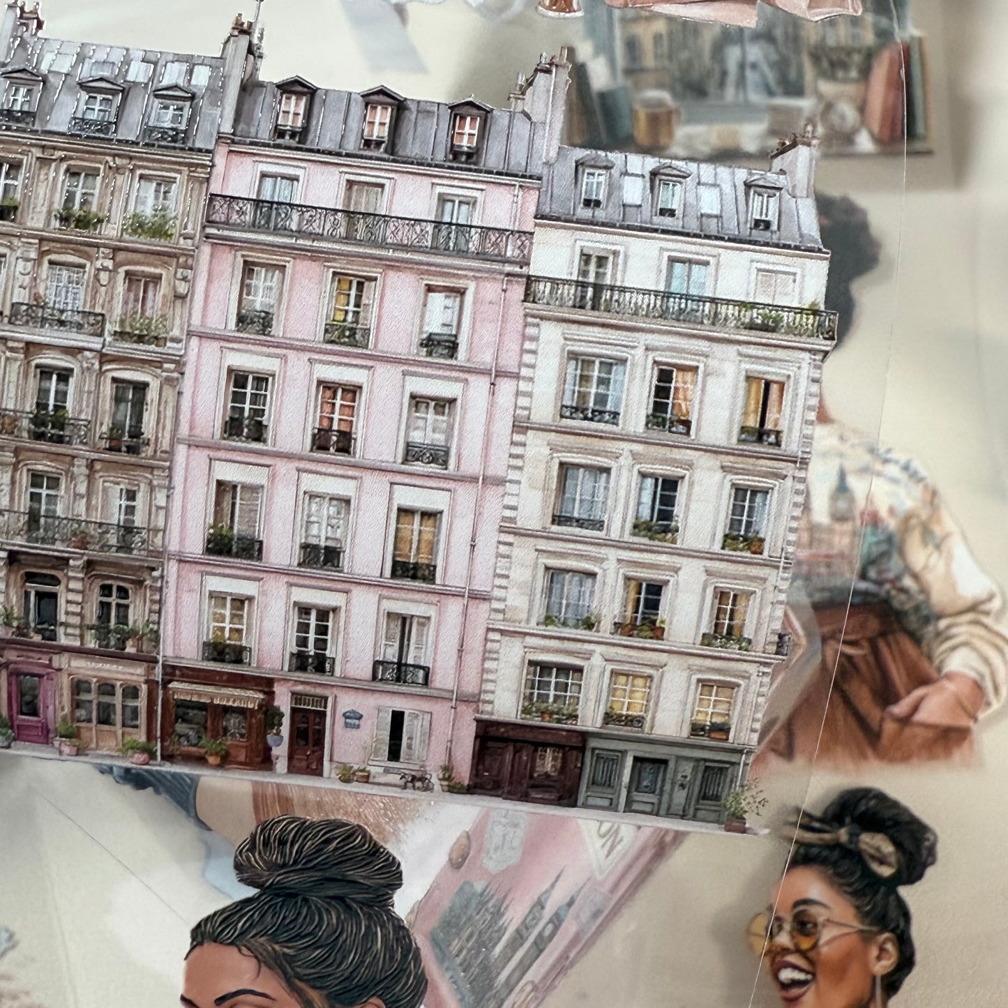 PET London travel and Paris coffee 3D raised tape,one roll fashion, junk journal, scrapbooking,bullet journal, card making.