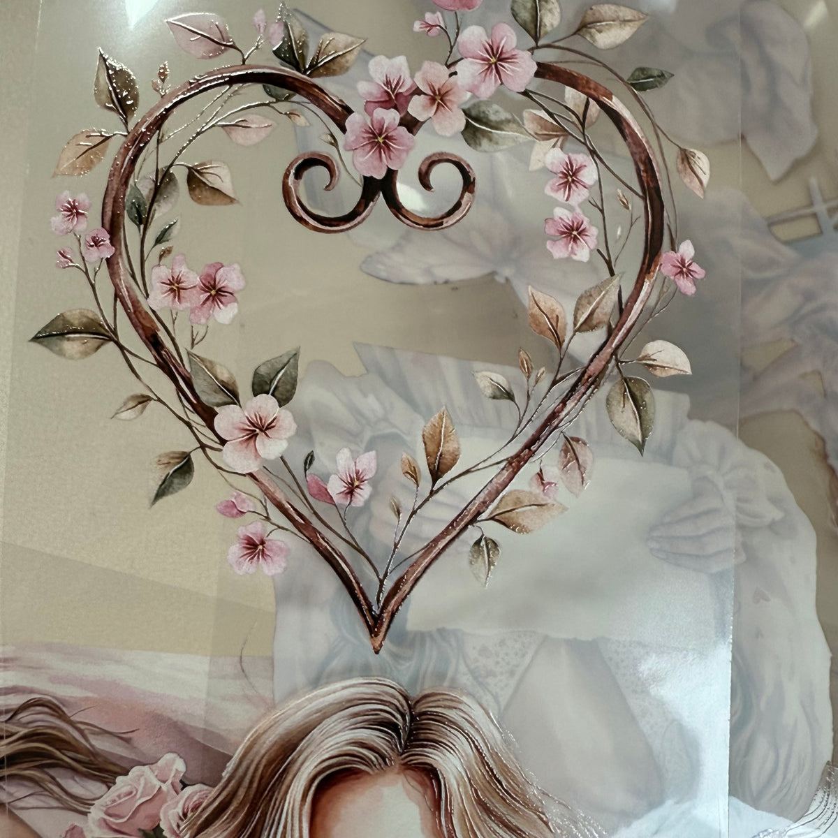 PET Romantic Tea and Love Letters 3D raised tape,one roll fashion, junk journal, scrapbooking,bullet journal, card making.