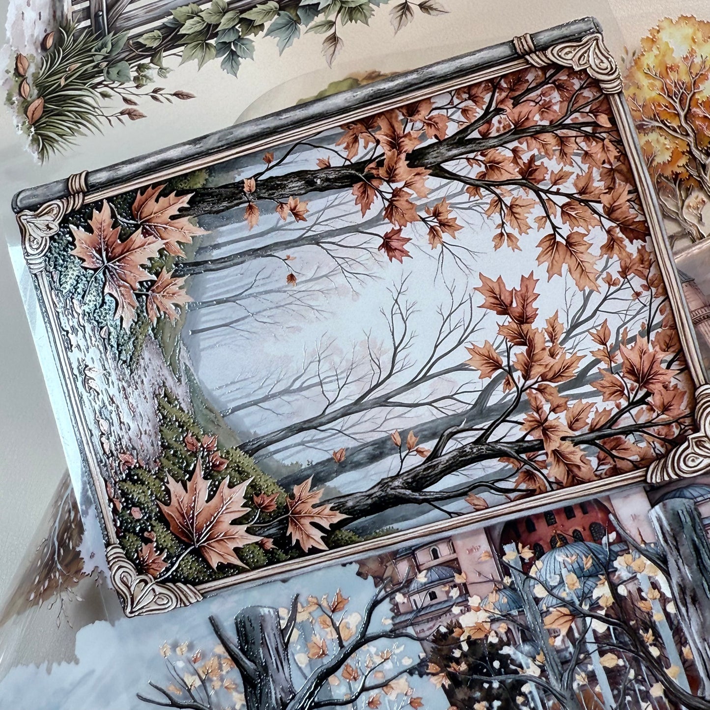 PET 3D raised Landscape6   tape,one roll fashion, junk journal, scrapbooking,bullet journal, card making.