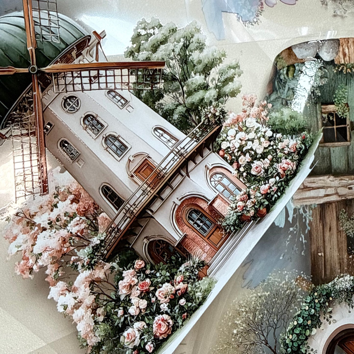 PET 3D raised Spring Landscape 3 tape,one roll fashion, junk journal, scrapbooking,bullet journal, card making.