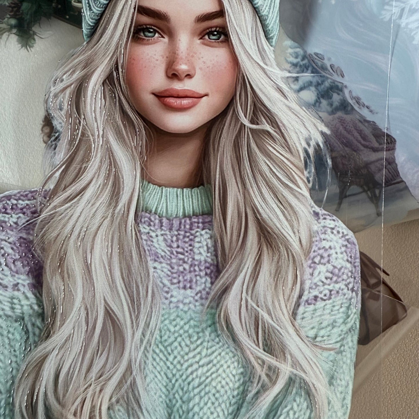 PET 3D raised Winter Evening and Winter Frost tape,one roll fashion, junk journal, scrapbooking,bullet journal, card making.