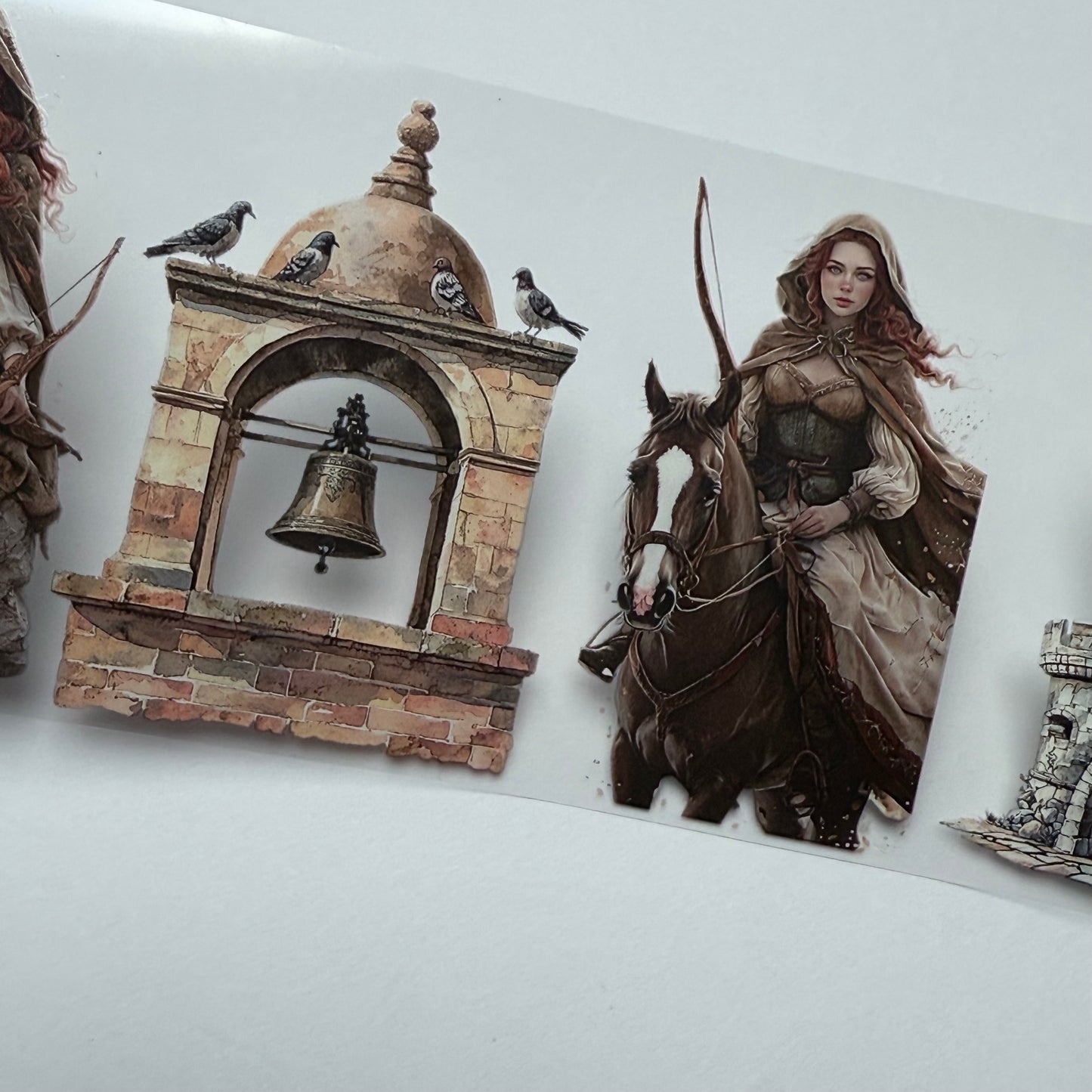 PET 3D raised Hunting and riding tape,one roll fashion, junk journal, scrapbooking,bullet journal, card making.