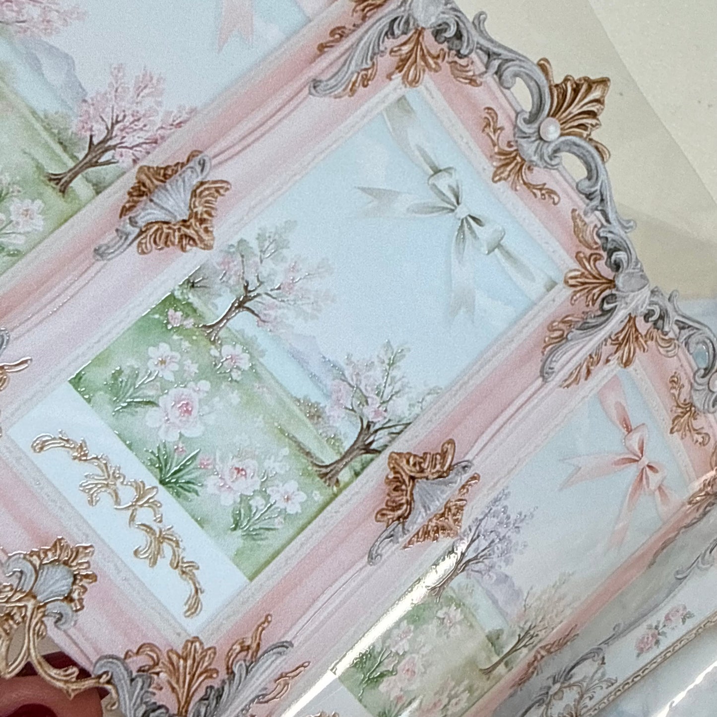 PET 3D raised Landscape Rococo addiction tape,one roll fashion, junk journal, scrapbooking,bullet journal, card making.