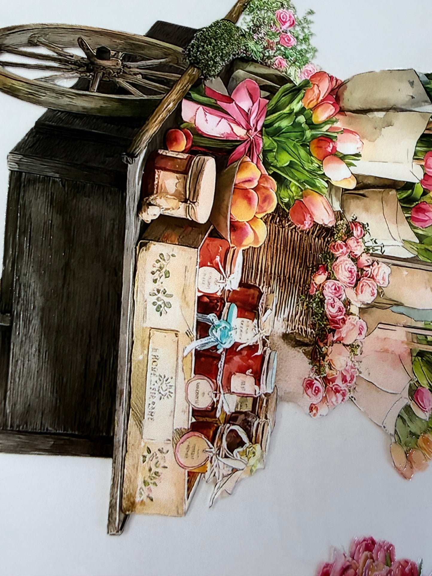 PET 3D raised Spring Landscape 8 tape,one roll fashion, junk journal, scrapbooking,bullet journal, card making.