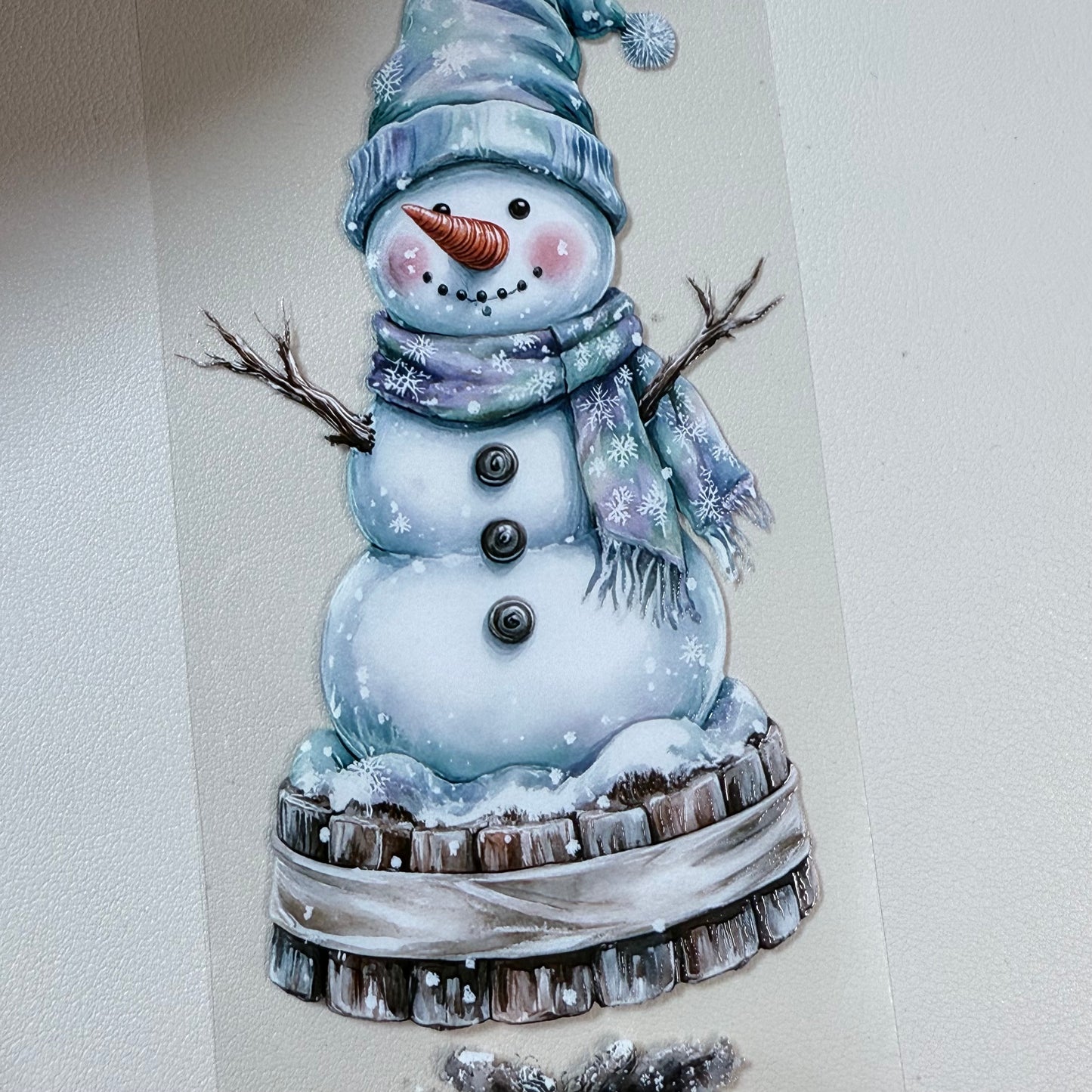 PET 3D raised Pastel Elegant Winter and  Winter Fantasy Village tape,one roll fashion, junk journal, scrapbooking,bullet journal, card making.