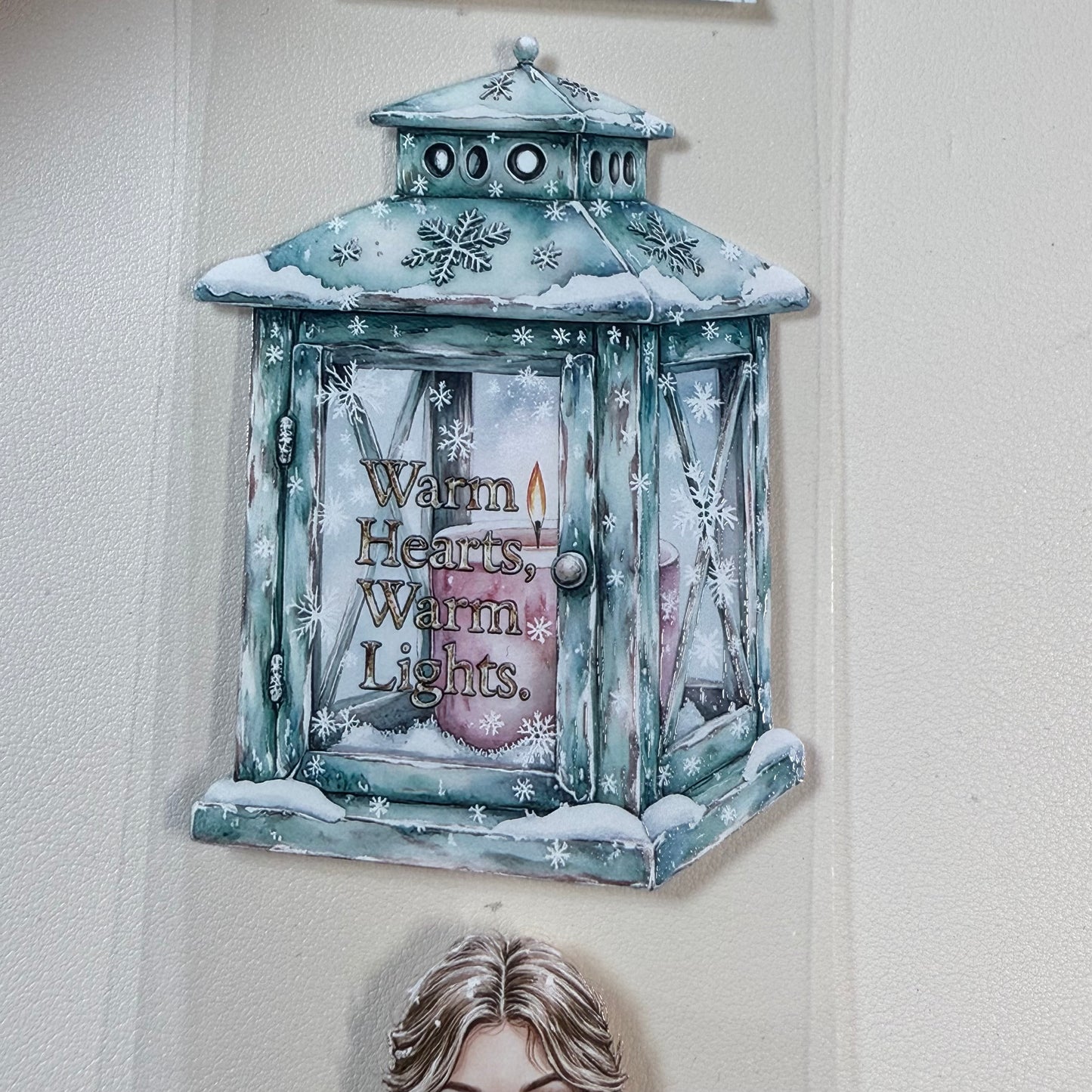 PET 3D raised Pastel Elegant Winter and  Winter Fantasy Village tape,one roll fashion, junk journal, scrapbooking,bullet journal, card making.