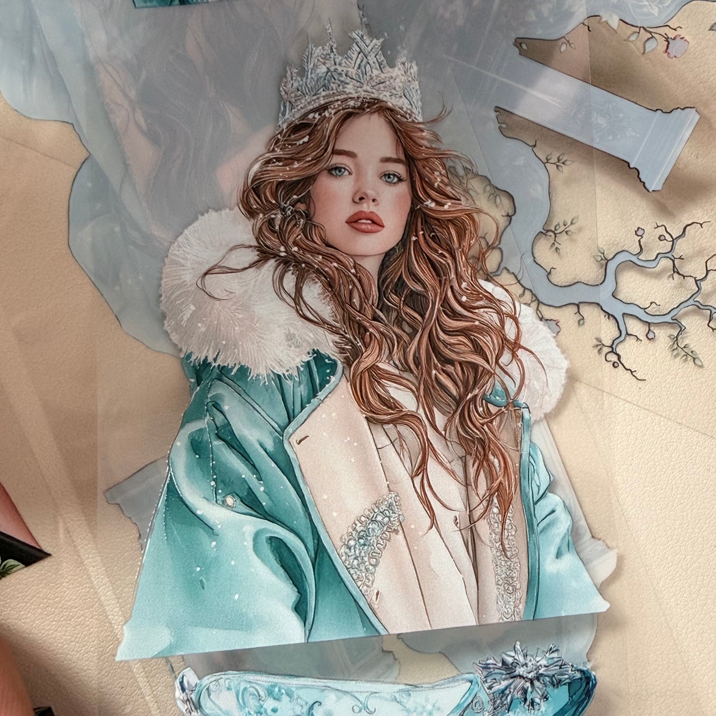 Ice Princess and Dark Gothic Garden PET 3D raised tape,one roll fashion, junk journal, scrapbooking,bullet journal, card making.