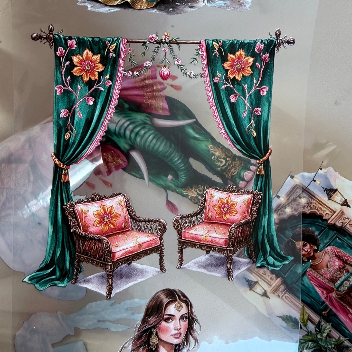 Emberglade Bloom and Monsoon Courtyard Letters PET 3D raised tape,one roll fashion, junk journal, scrapbooking,bullet journal, card making.