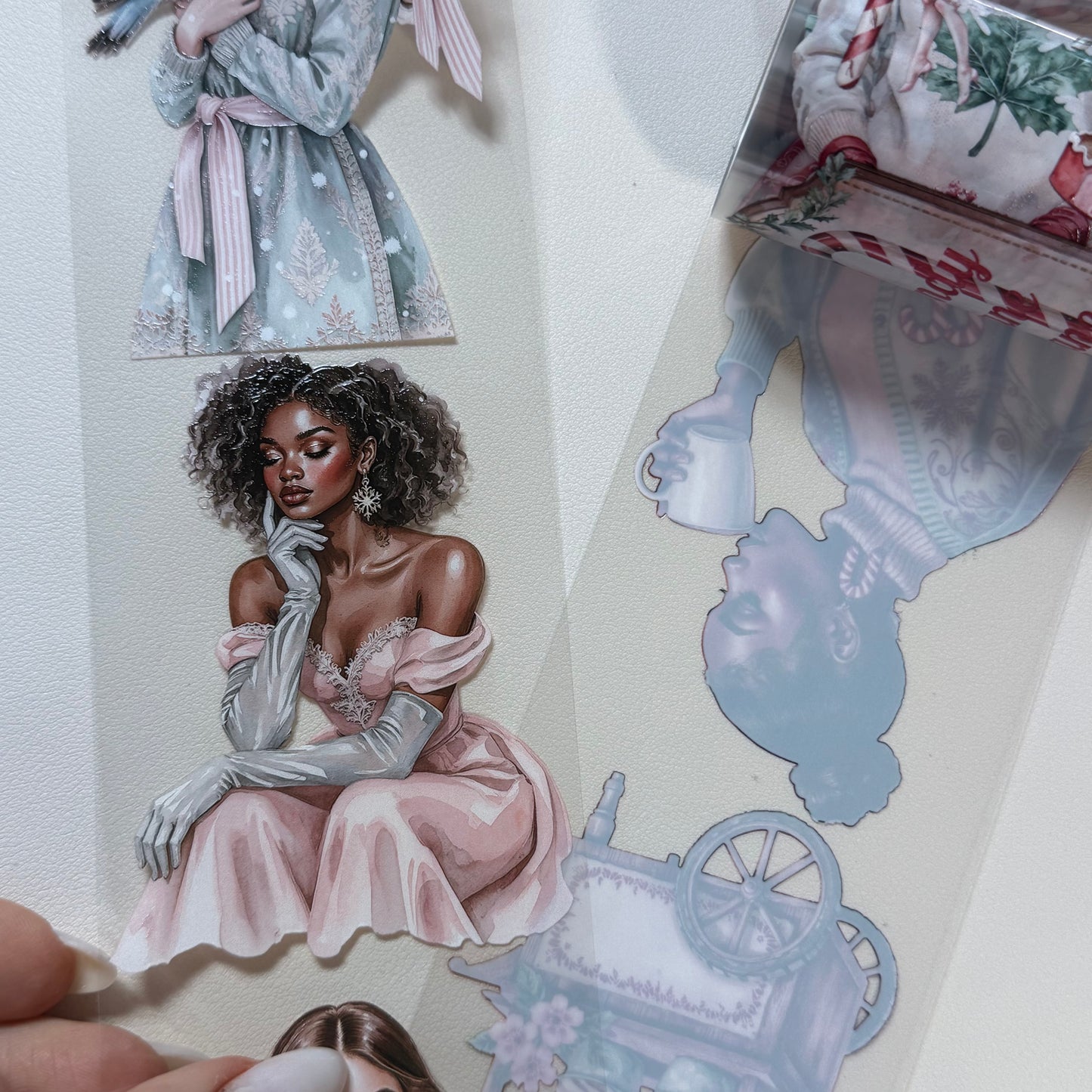 PET 3D raised Candy Cane Lane2 and Holiday Dreams tape,one roll fashion, junk journal, scrapbooking,bullet journal, card making.