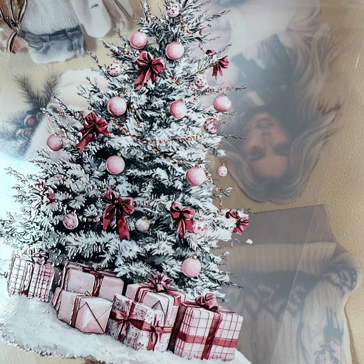 PET 3D raised Winter Wonderland and Blush Christmas tape,one roll fashion, junk journal, scrapbooking,bullet journal, card making.