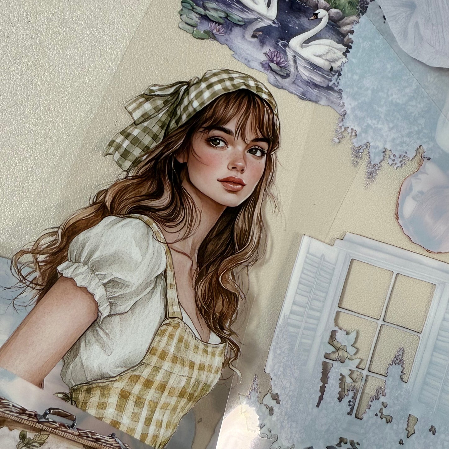 PET Wisteria garden and Spring countryside 3D raised tape,one roll fashion, junk journal, scrapbooking,bullet journal, card making.