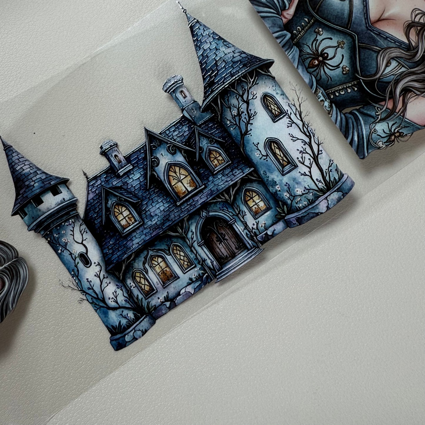 PET 3D raised Spider Queen and Dark Whispers tape,one roll fashion, junk journal, scrapbooking,bullet journal, card making.