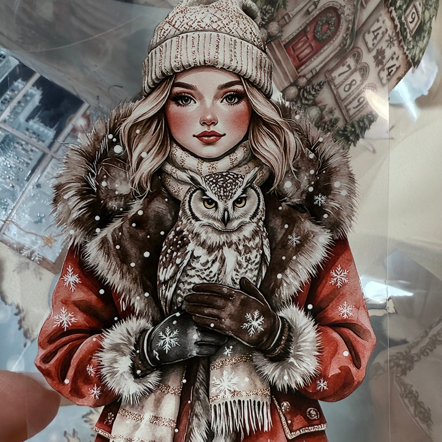 PET 3D raised Modern Christmas in the City and Festive Wonderland tape,one roll fashion, junk journal, scrapbooking,bullet journal, card making.