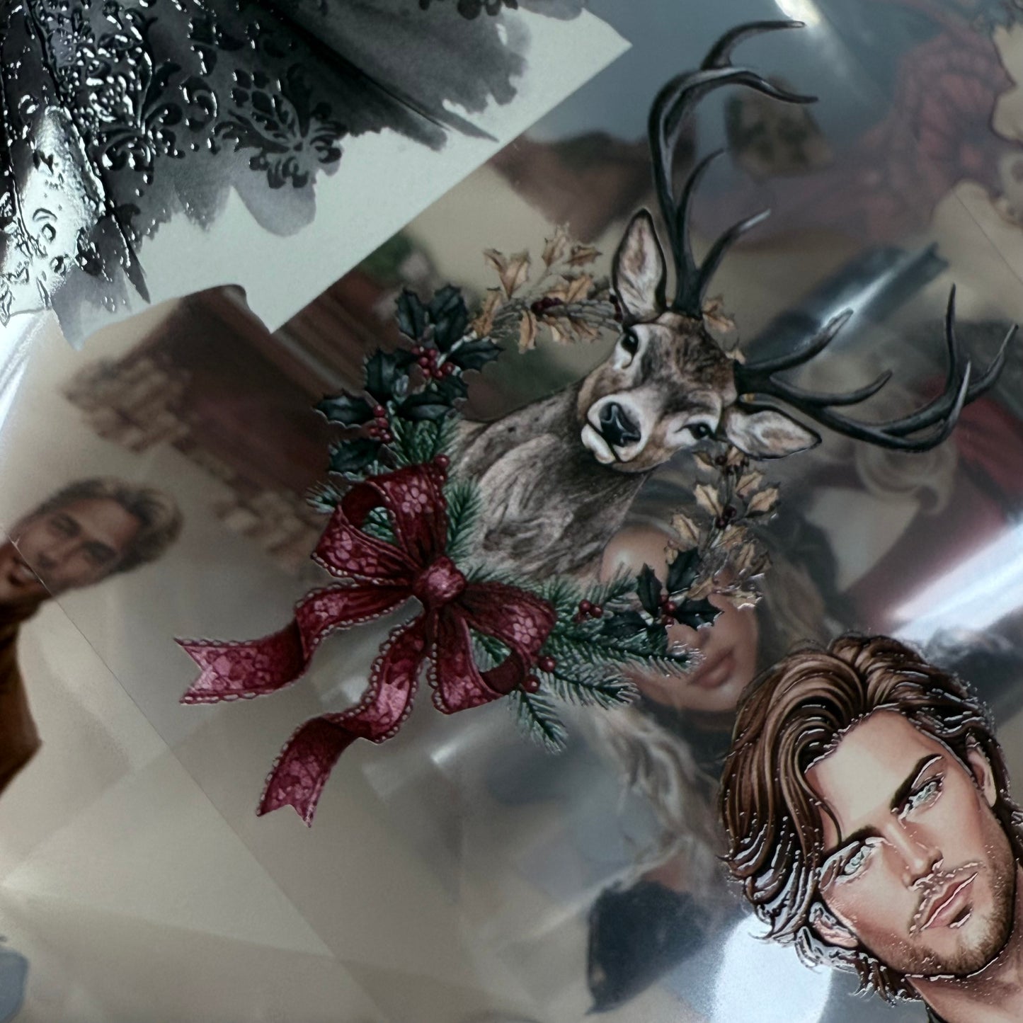 PET 3D raised Silent Yuletide and Light Academia Christmas tape,one roll fashion, junk journal, scrapbooking,bullet journal, card making.