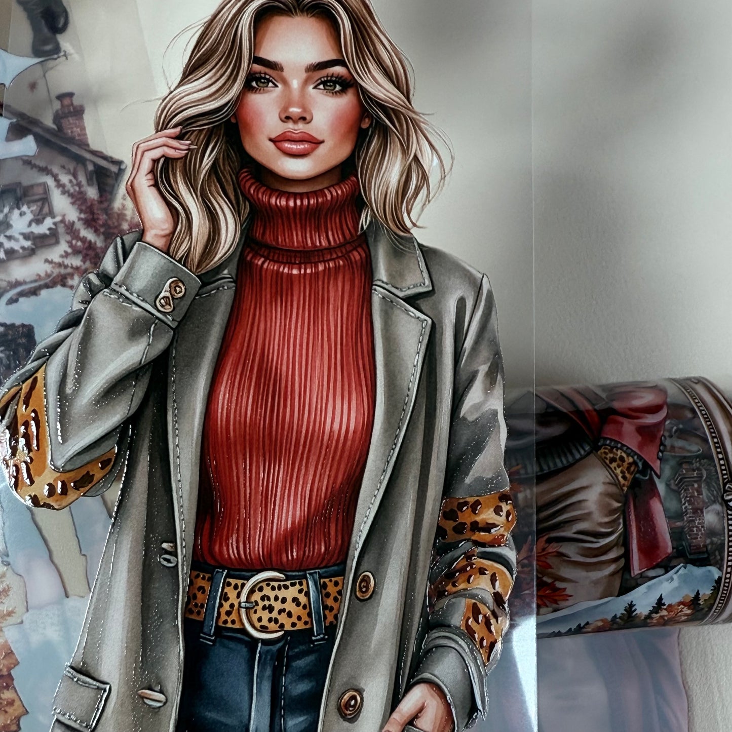 PET 3D raised Cozy Evenings and Fall Splendor in Nature tape,one roll fashion, junk journal, scrapbooking,bullet journal, card making.