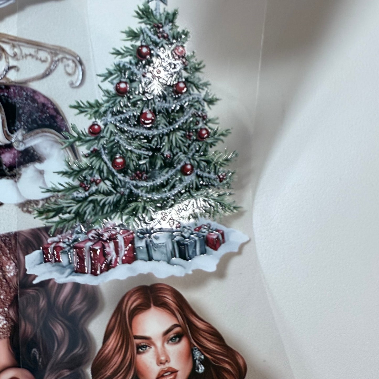 PET 3D raised Midnight Mistletoe and Holiday Magic tape,one roll fashion, junk journal, scrapbooking,bullet journal, card making.