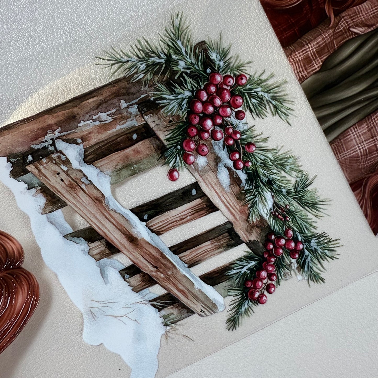 PET 3D raised Rustic Noel and Winter Wonderlandtape,one roll fashion, junk journal, scrapbooking,bullet journal, card making.