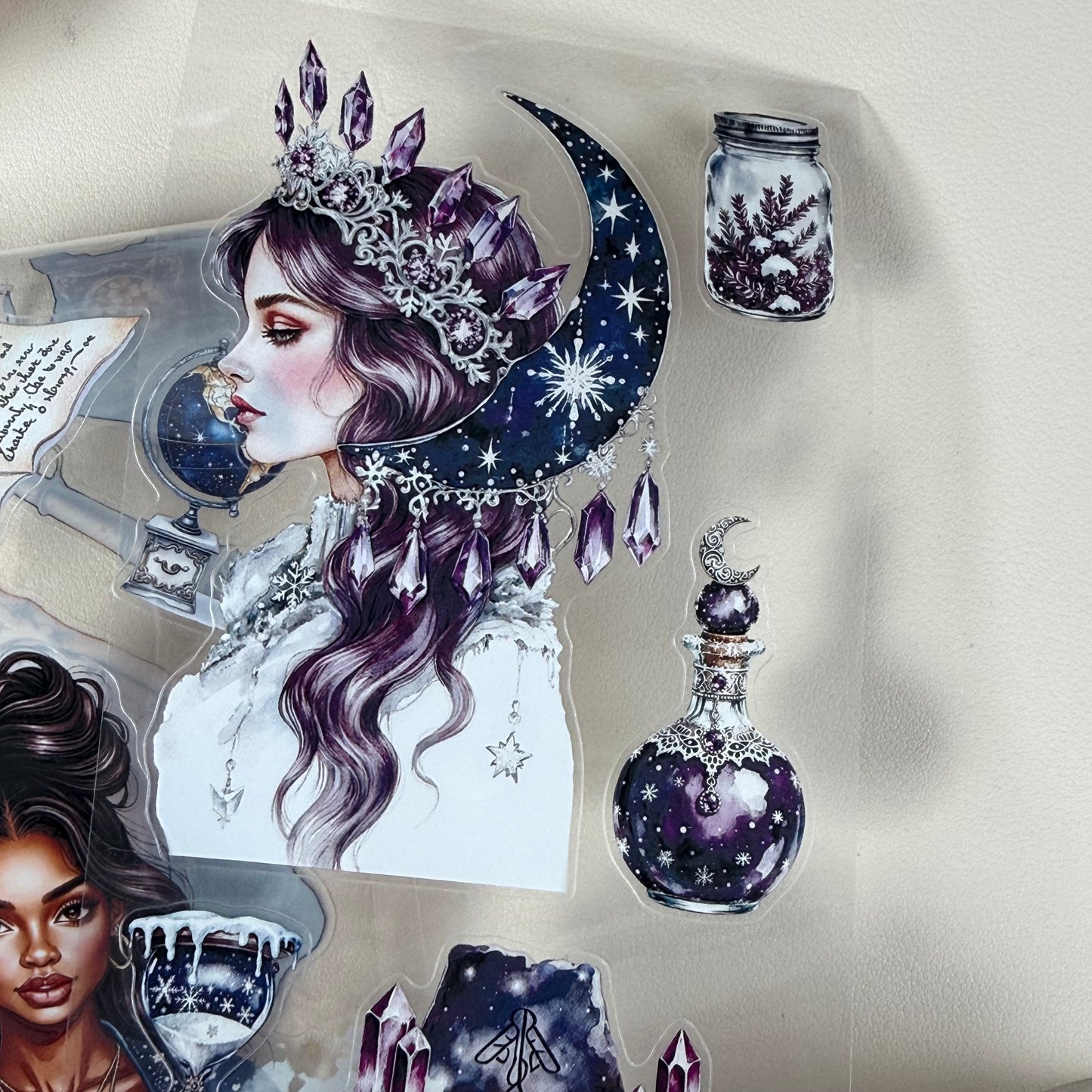 KISSCUT Winter Witchcraft and Celestial Apothecary PET 3D raised tape,one roll fashion, junk journal, scrapbooking,bullet journal, card making.