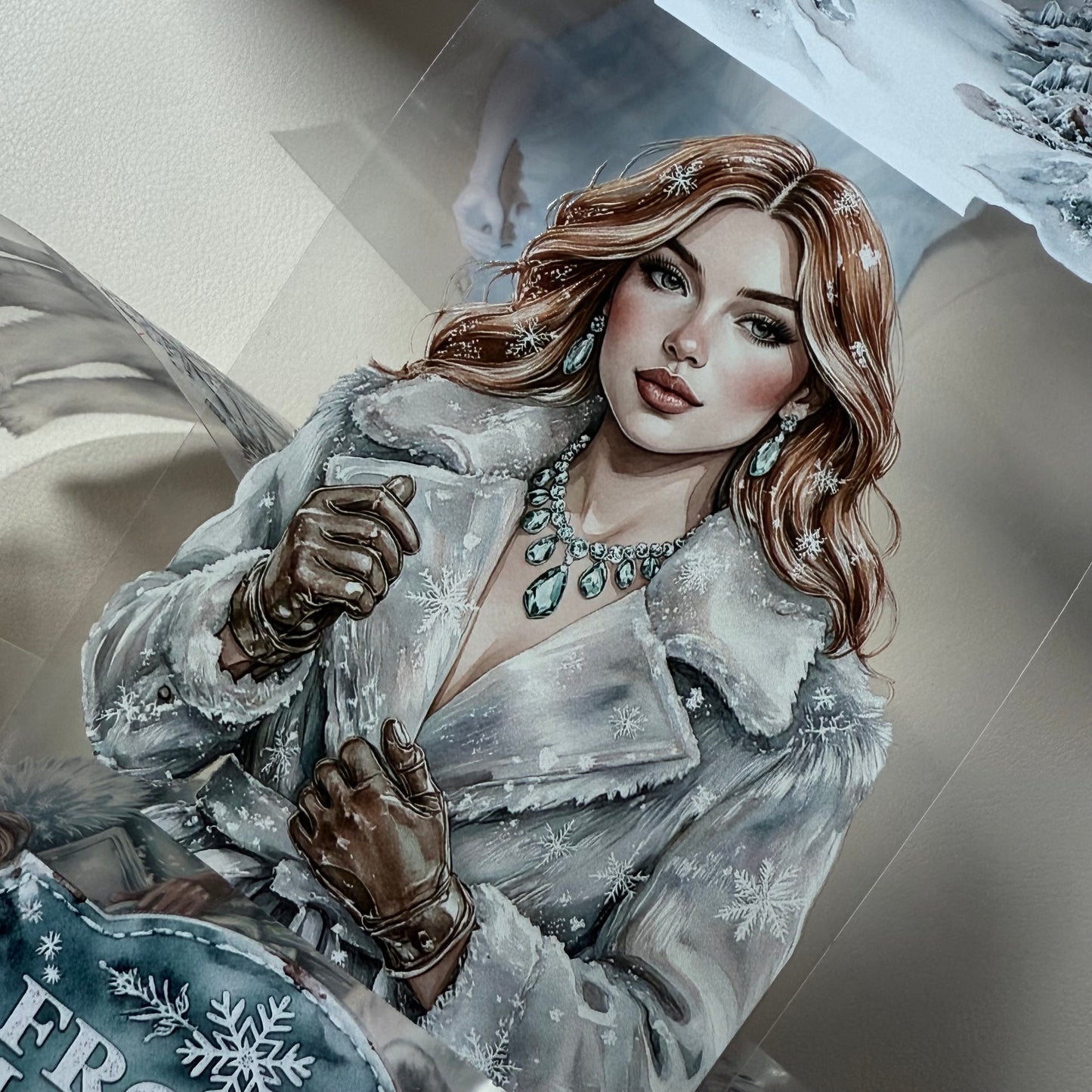 PET 3D raised Frozen Wilderness and Emberwood Tales of Fire and Ice tape,one roll fashion, junk journal, scrapbooking,bullet journal, card making.