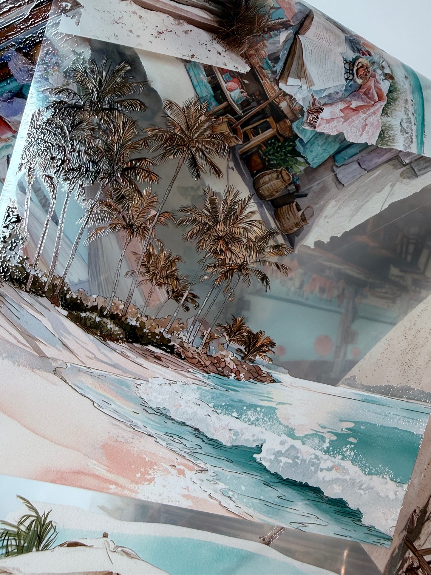 PET 3D raised Seaside Landscape tape