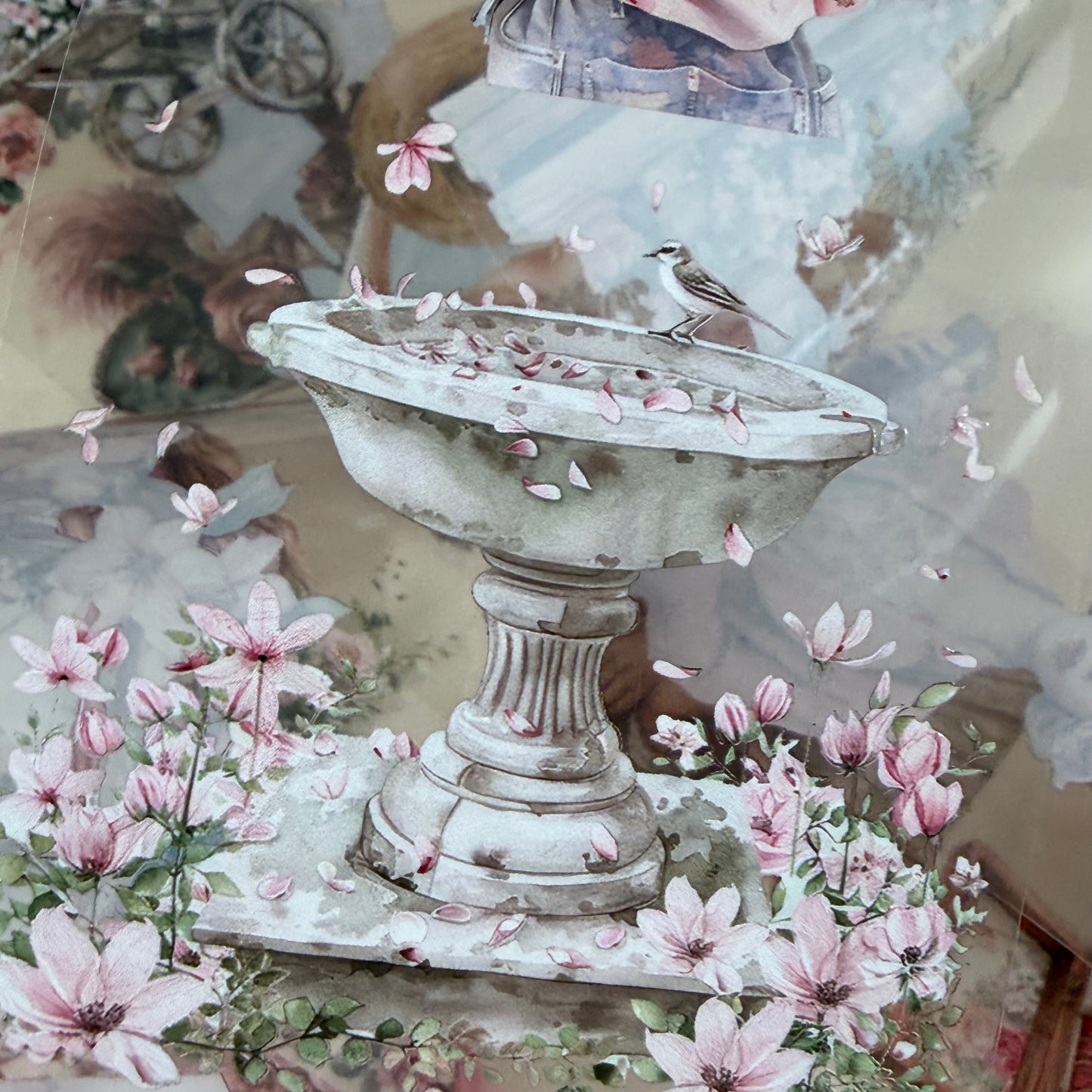PET Shabby chic romance and Lovely springtime 3D raised tape,one roll fashion, junk journal, scrapbooking,bullet journal, card making.
