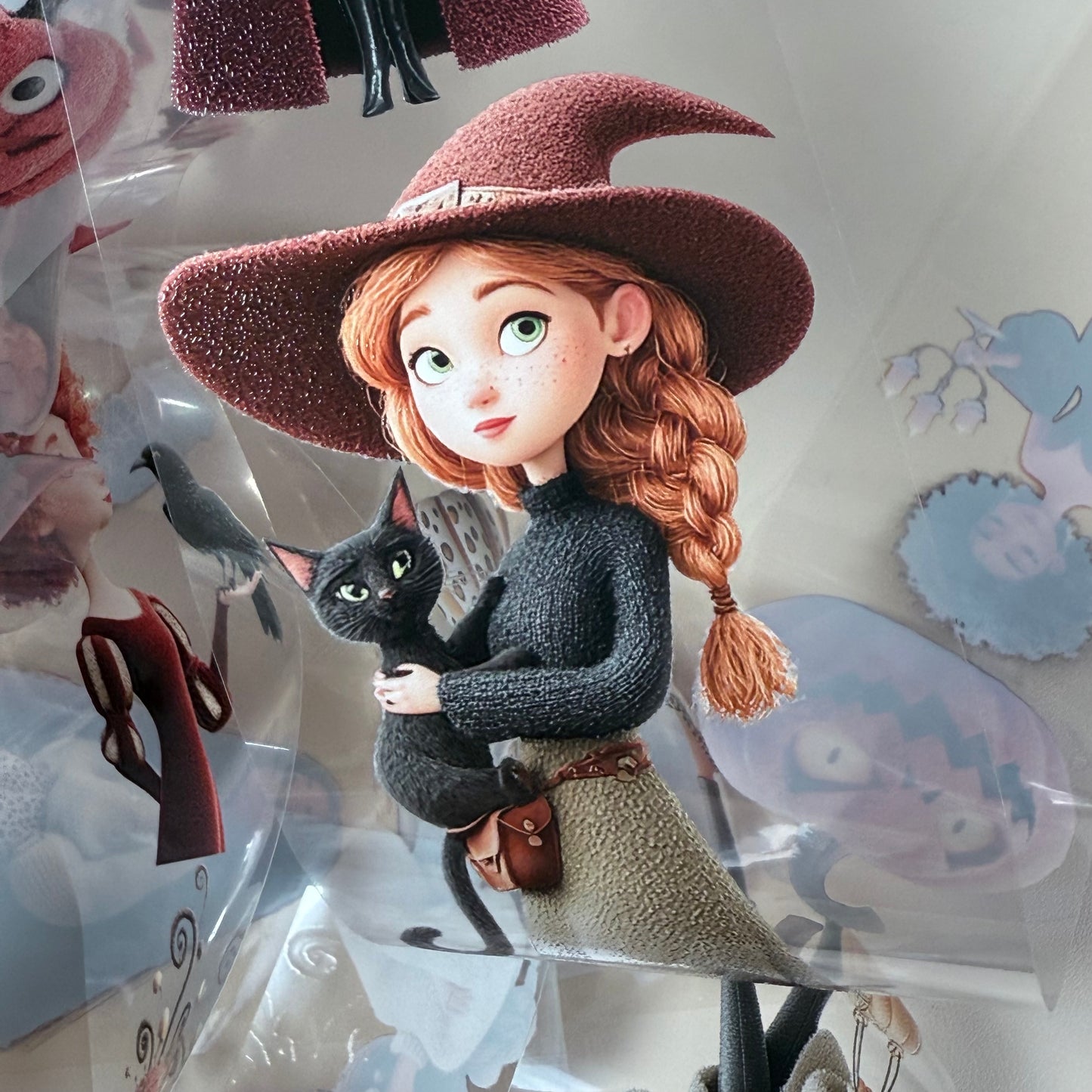 PET 3D raised Halloween Witch and Whimsical Autumn in the city tape,one roll fashion, junk journal, scrapbooking,bullet journal, card making.