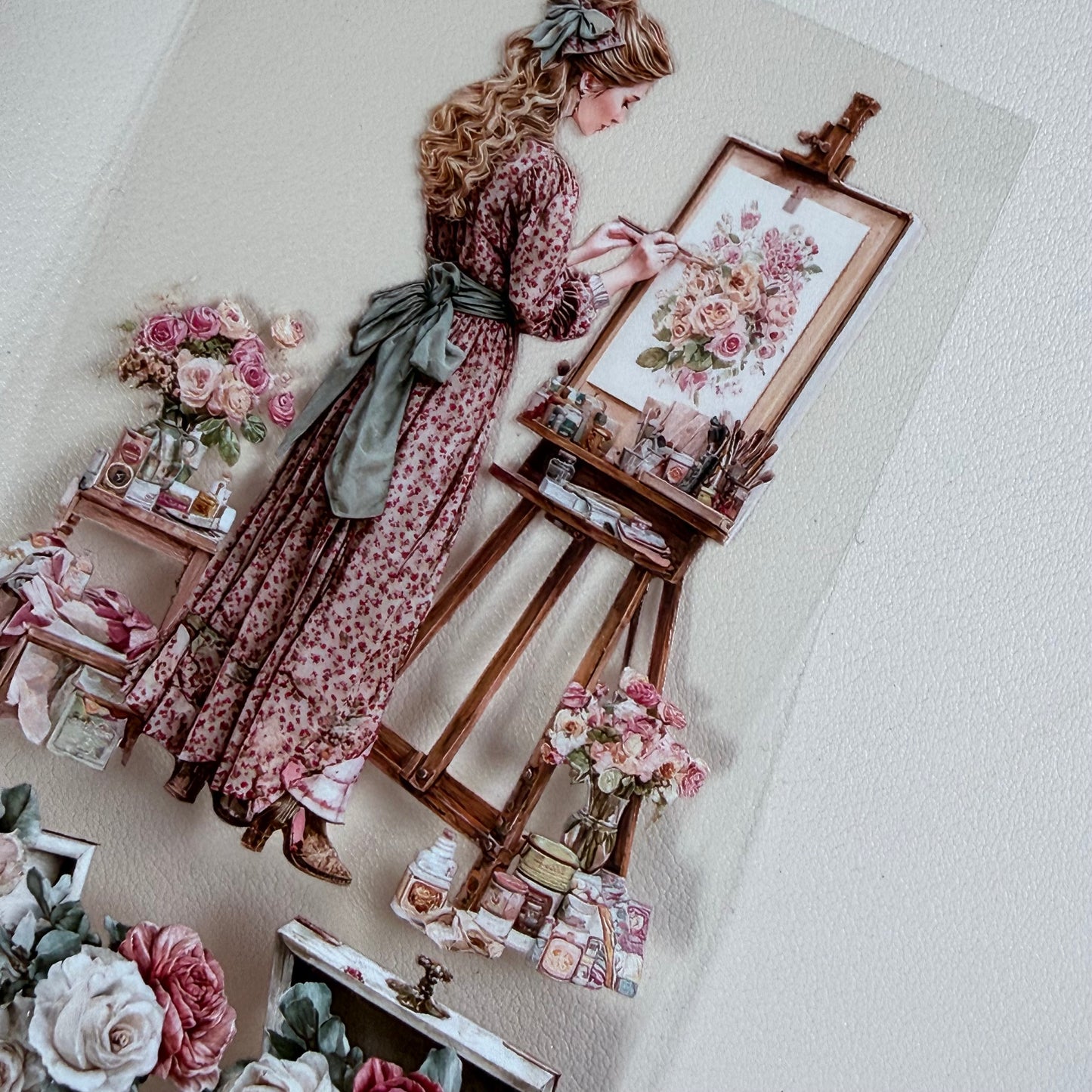 PET Shabby chic romance and Lovely springtime 3D raised tape,one roll fashion, junk journal, scrapbooking,bullet journal, card making.