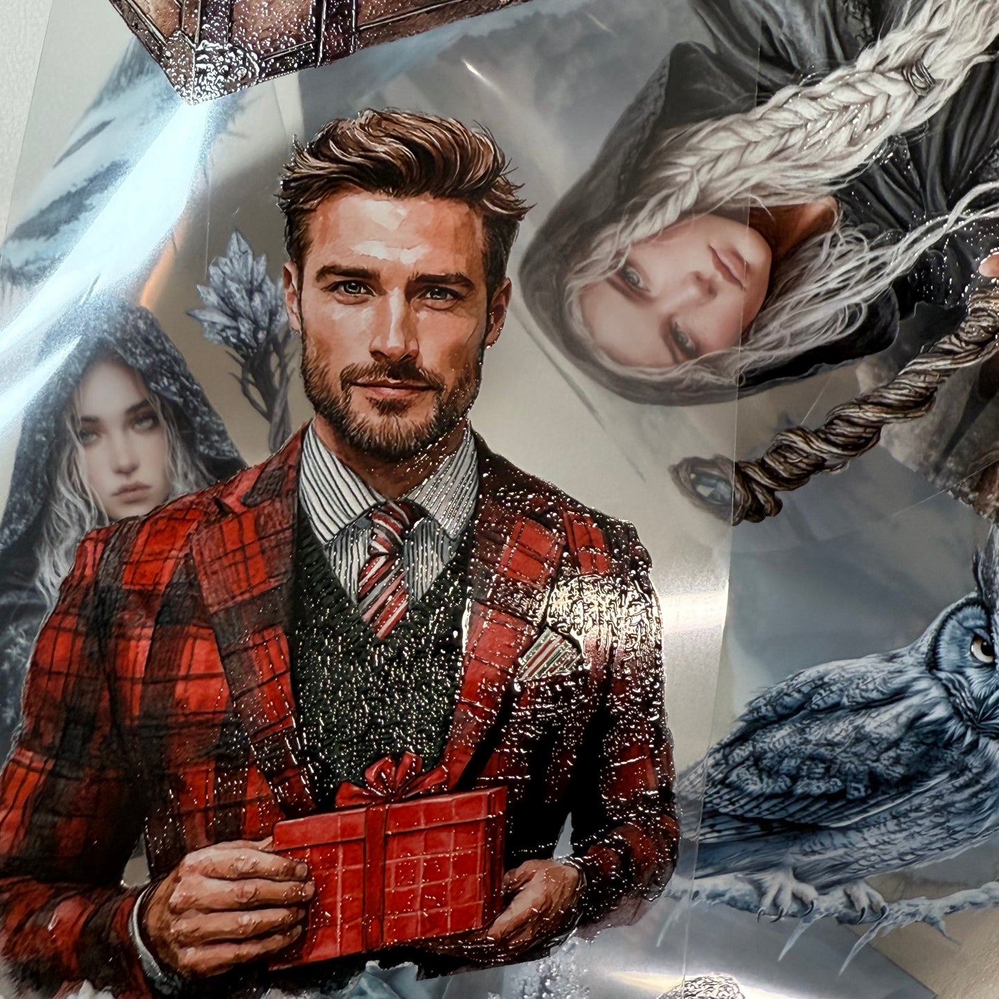 PET 3D raised Dark Academia Christmas and Winterwood Witch tape,one roll fashion, junk journal, scrapbooking,bullet journal, card making.