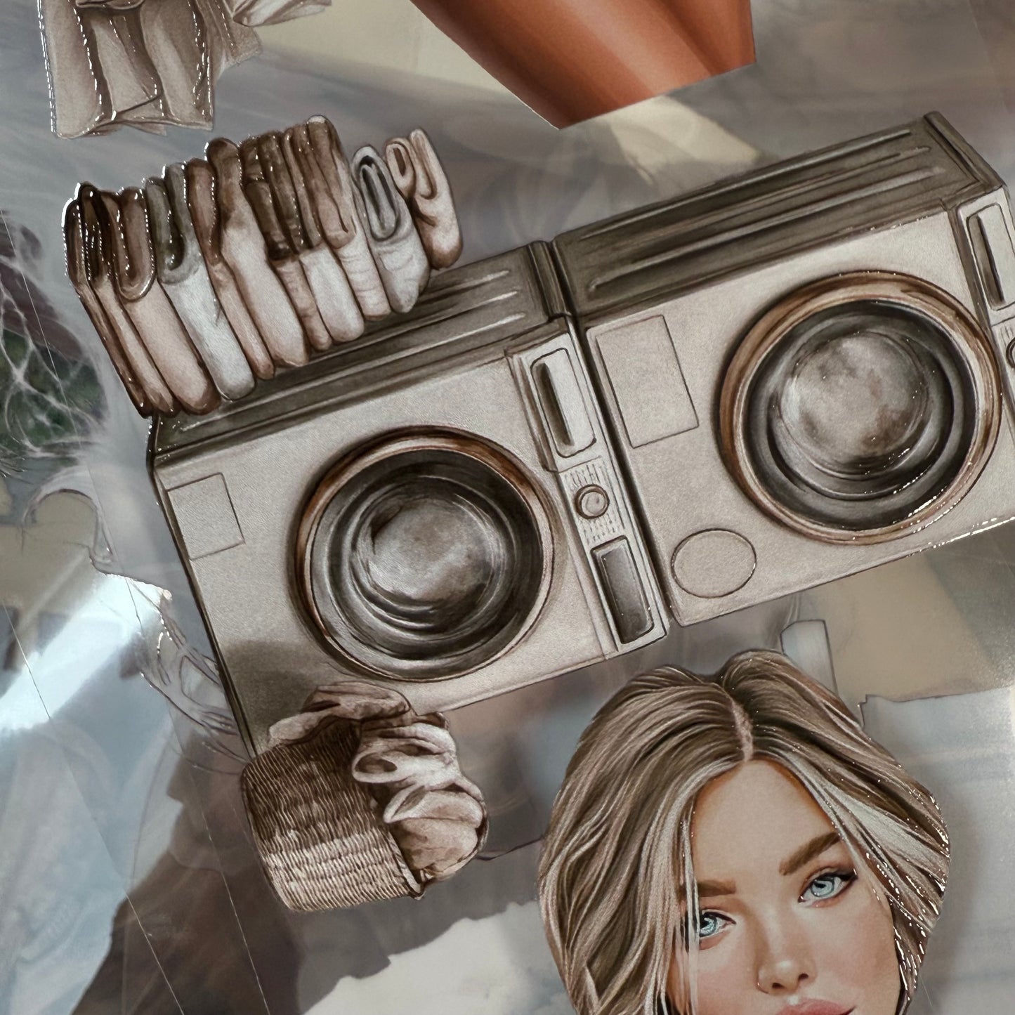 PET 3D raised Laundry day and Sunny pansies ape,one roll fashion, junk journal, scrapbooking,bullet journal, card making.